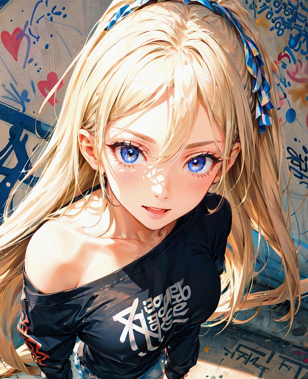 蓝瞳金发少女 ai画师:al sketch#二次元美图# #我爱二次元# #二次元萌