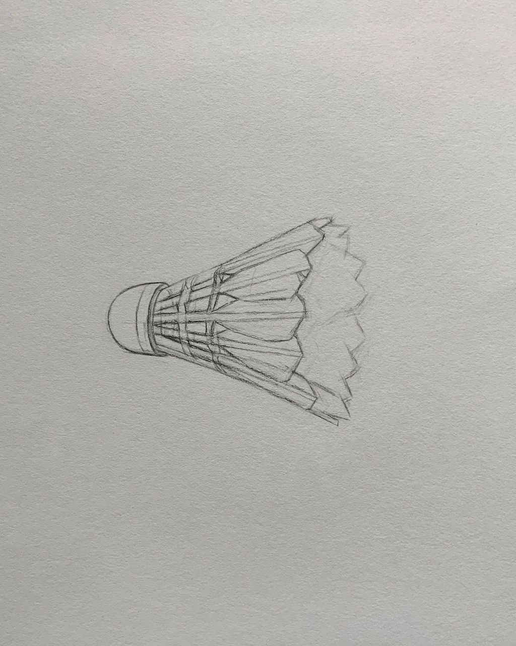 素描羽毛球详细作画步骤,喜欢素描的同学可以一起来画.