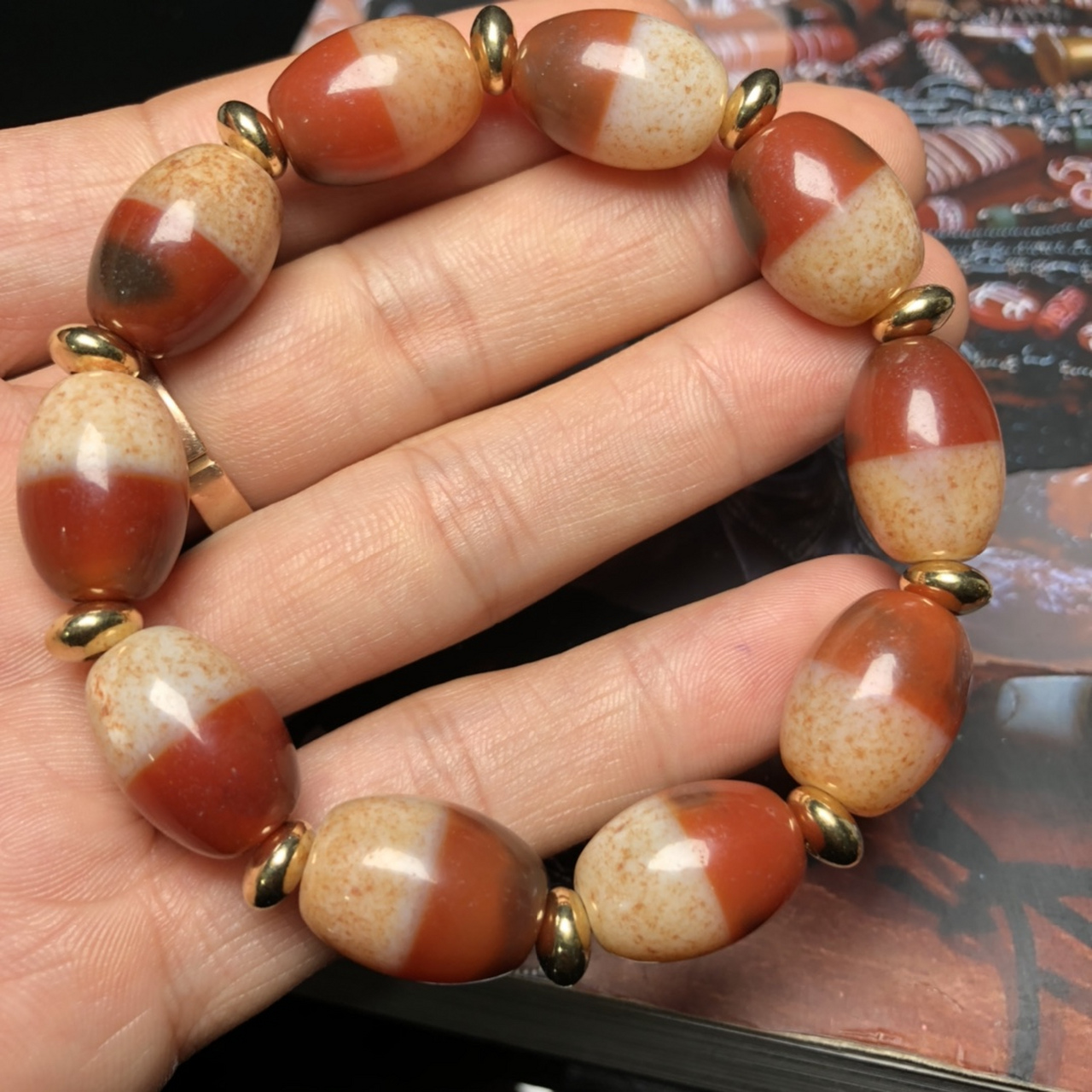 藏区回流天地药师佛珠手串 藏族姑娘精心制作护身佛珠手串 尺寸:18*12