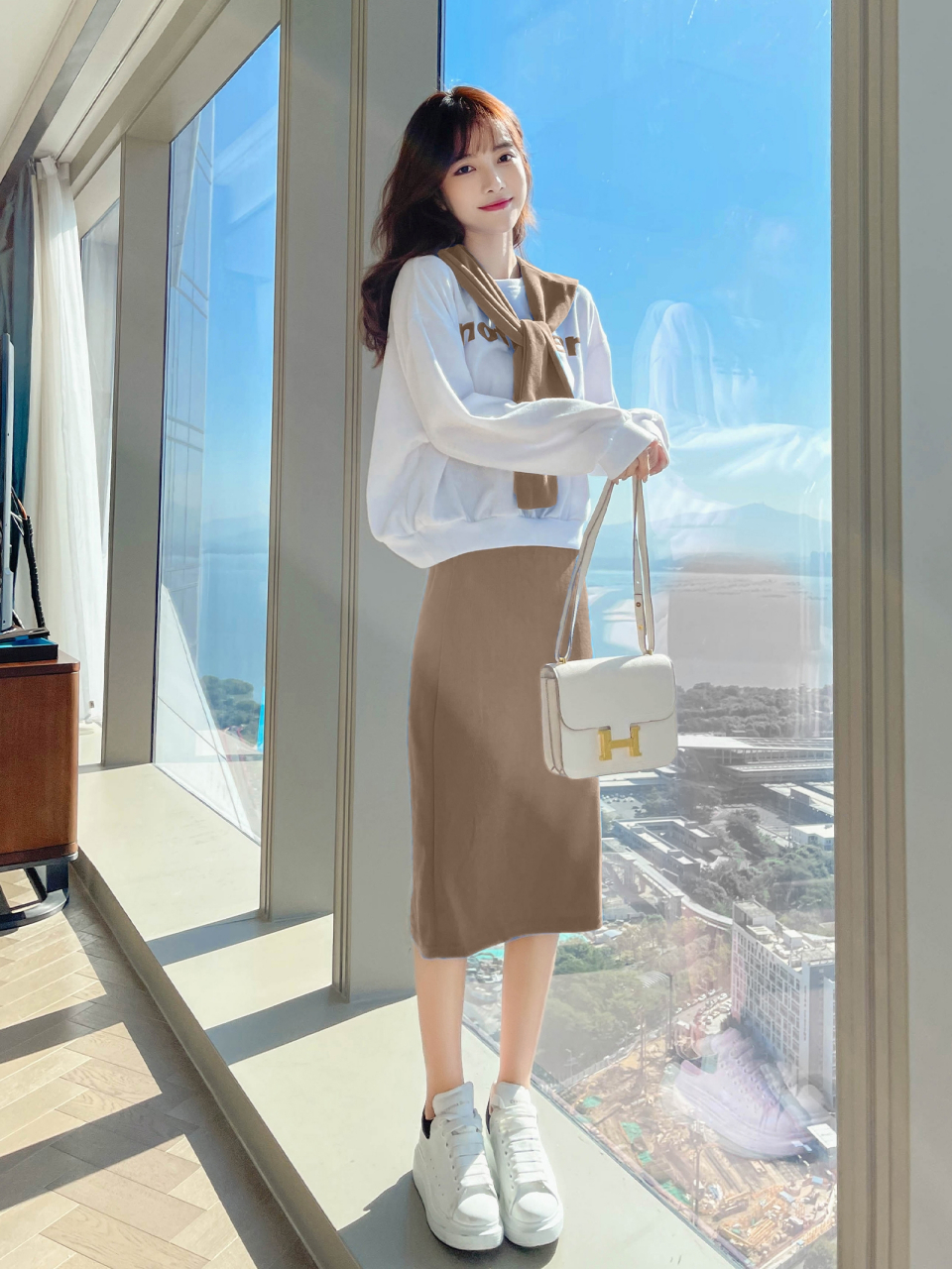 小众美女日常淑女风格穿搭,有没有初恋的感觉?