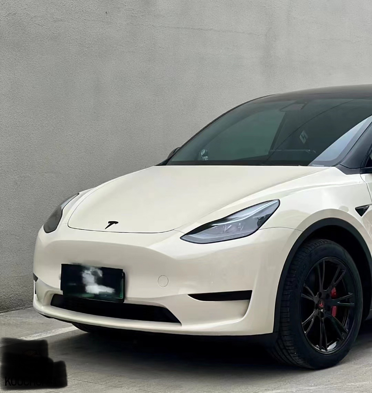 特斯拉modely汽车改色膜不知道怎么选6315 看看pet胡椒白 汽车车