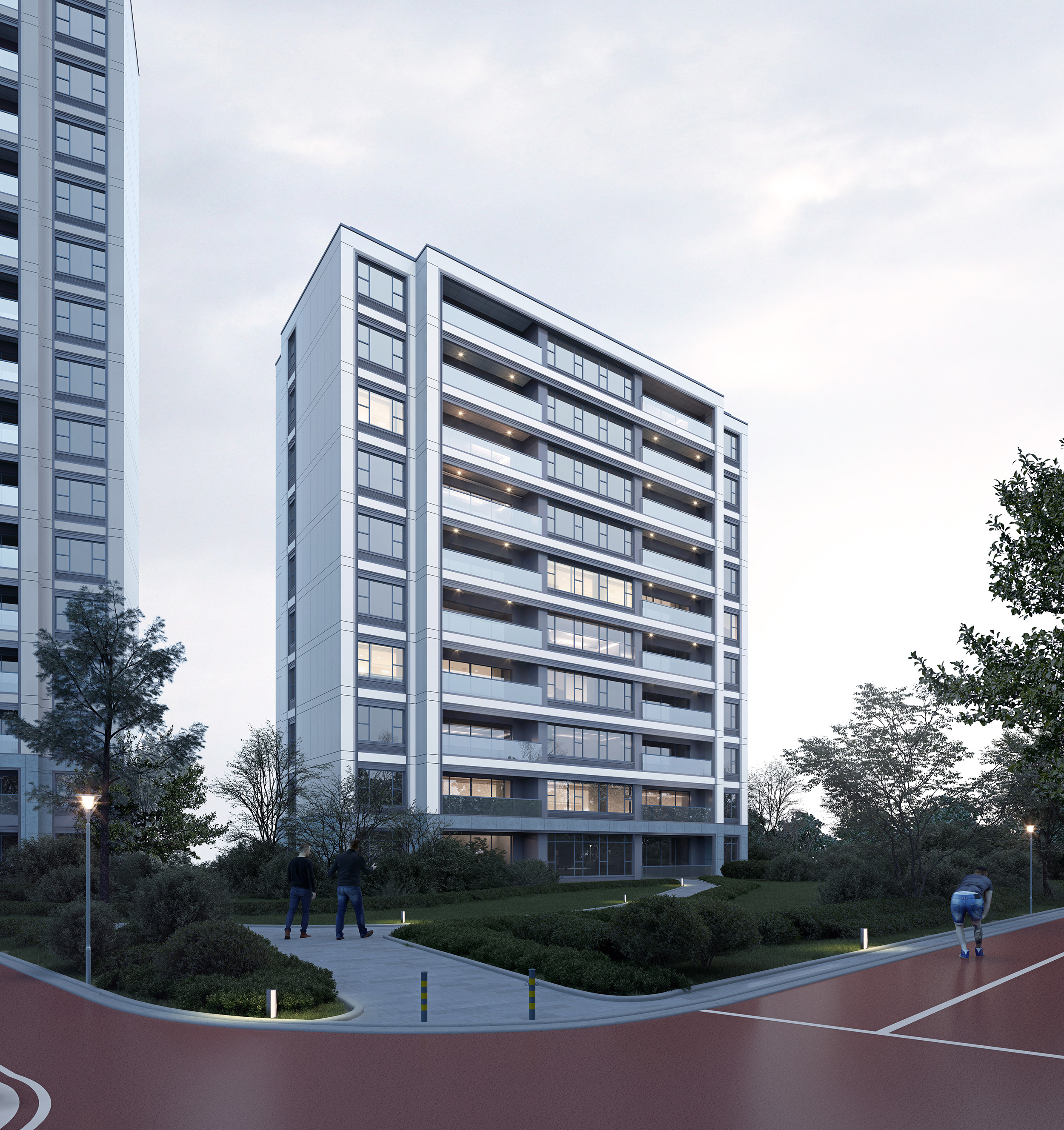 一套住宅小区效果图案例
