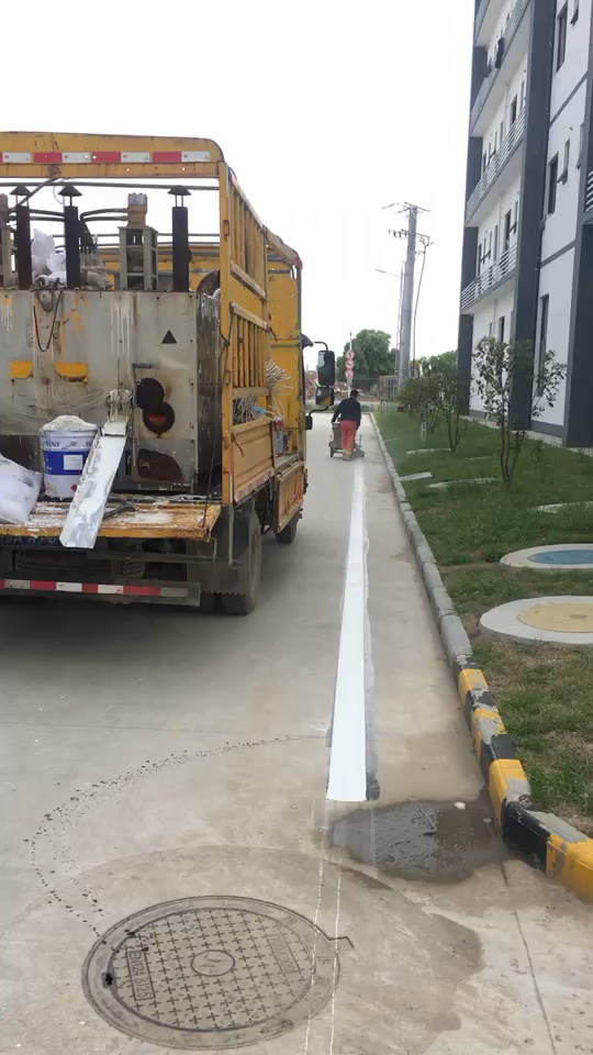 普洛斯国际物流有限公司汉南园区人车分流热熔划线施工中