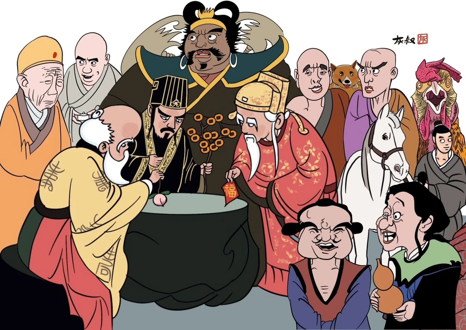 唐僧师徒到达五庄观,孙悟空推倒了人参果树,镇元子不让唐僧师徒离开