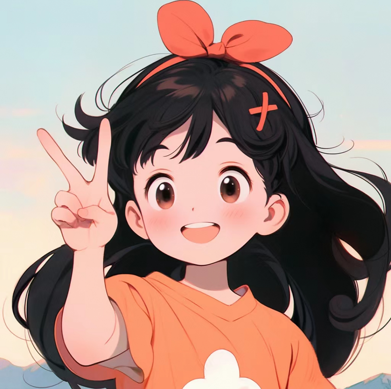 可爱头像|橘色|明天又是元气满满的一天  转自不吃芥末#二次元# #动漫