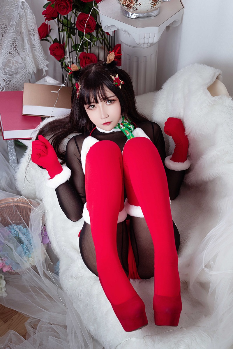 ⭐微博红人⭐抱走莫子aa@coser图片-连体黑丝圣诞比基尼【30P/505MB】