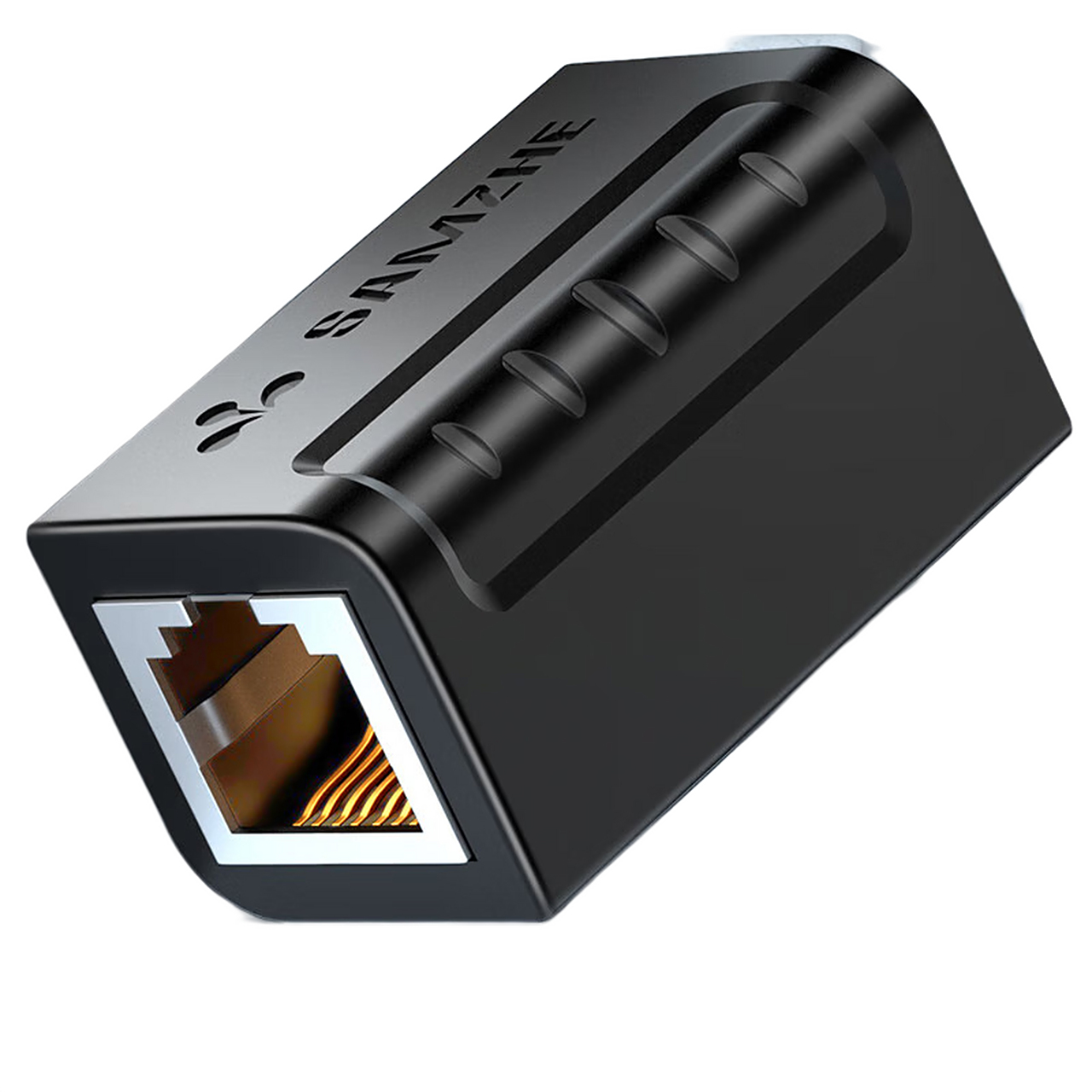 山泽(samzhe)网线转接头对接头器 网络直通头rj45网口 网络模块双通头