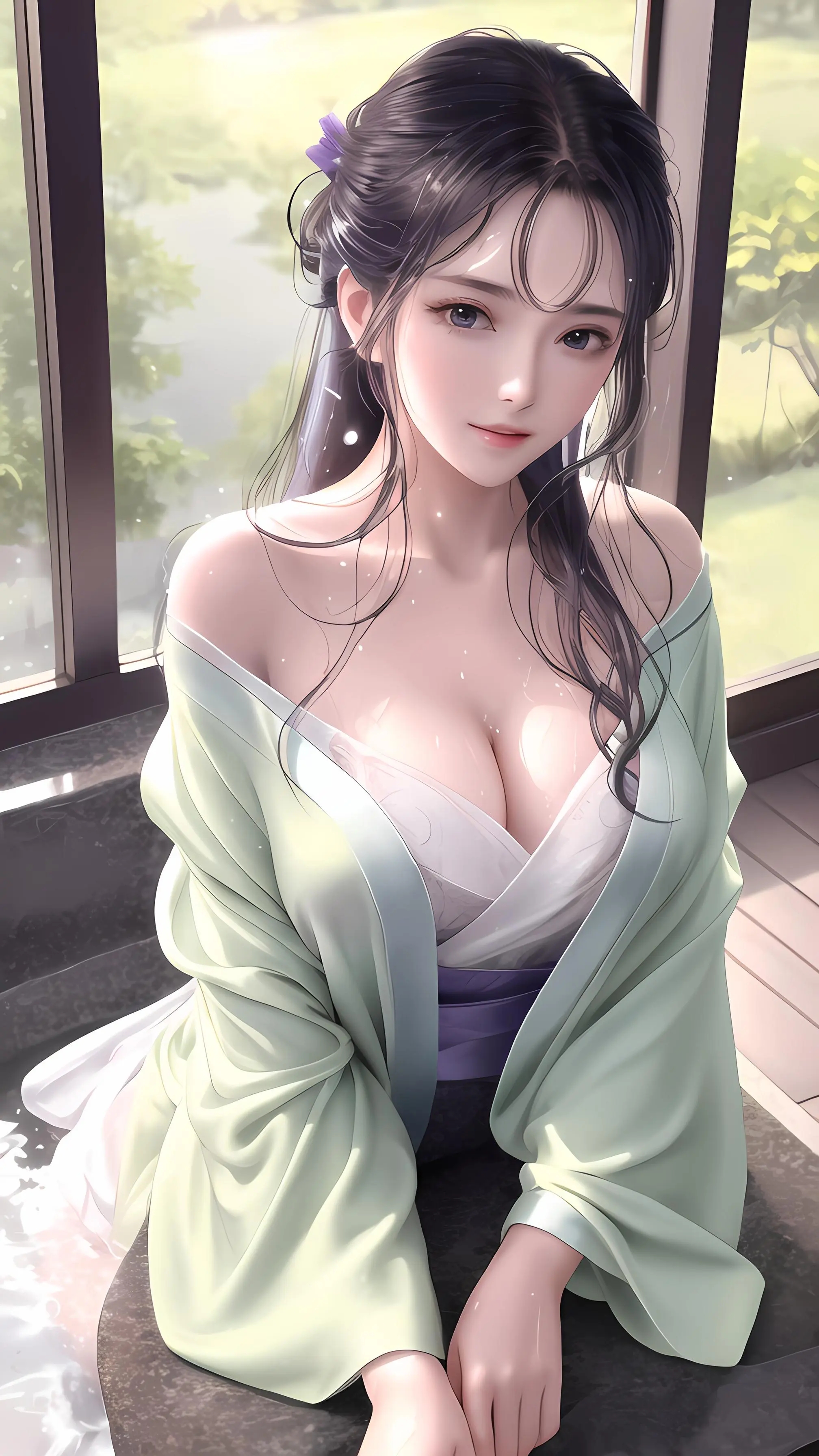 【AI绘画】一双明月贴胸前，紫禁葡萄碧玉圆。