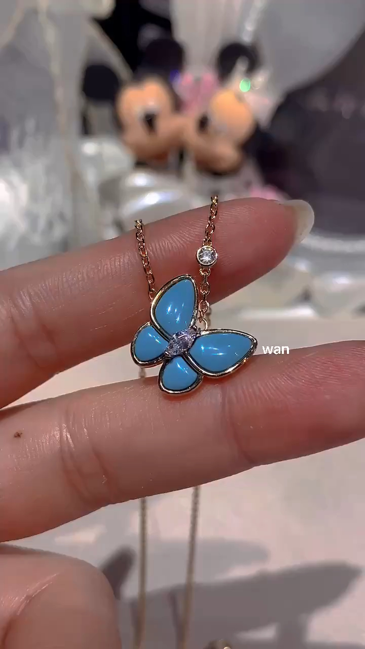 梵克雅宝 绿松石蝴蝶项链#项链#高端轻奢饰品#同城-度小视