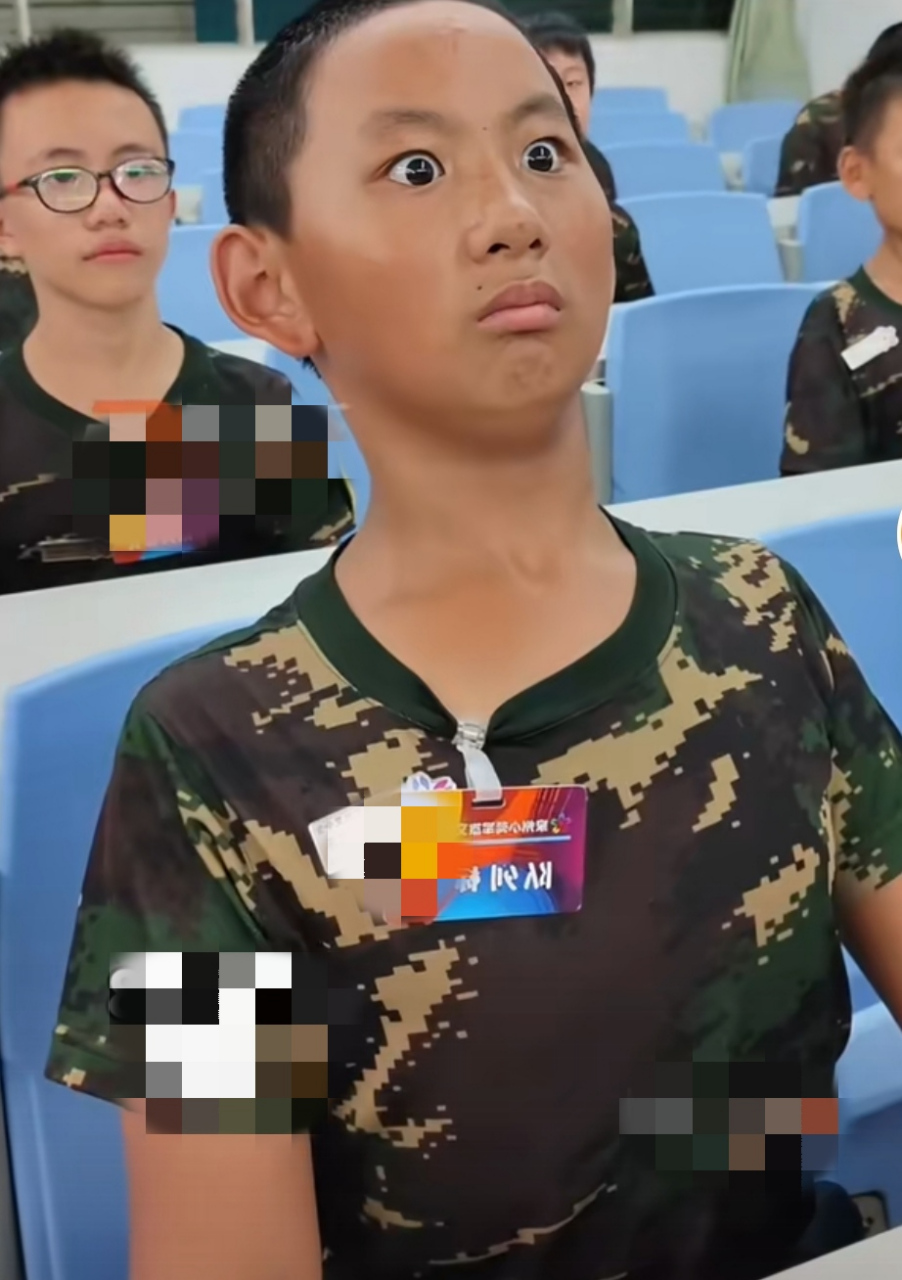 这孩子果然没有白参加夏令营,坚毅的眼神,让人印象深刻.