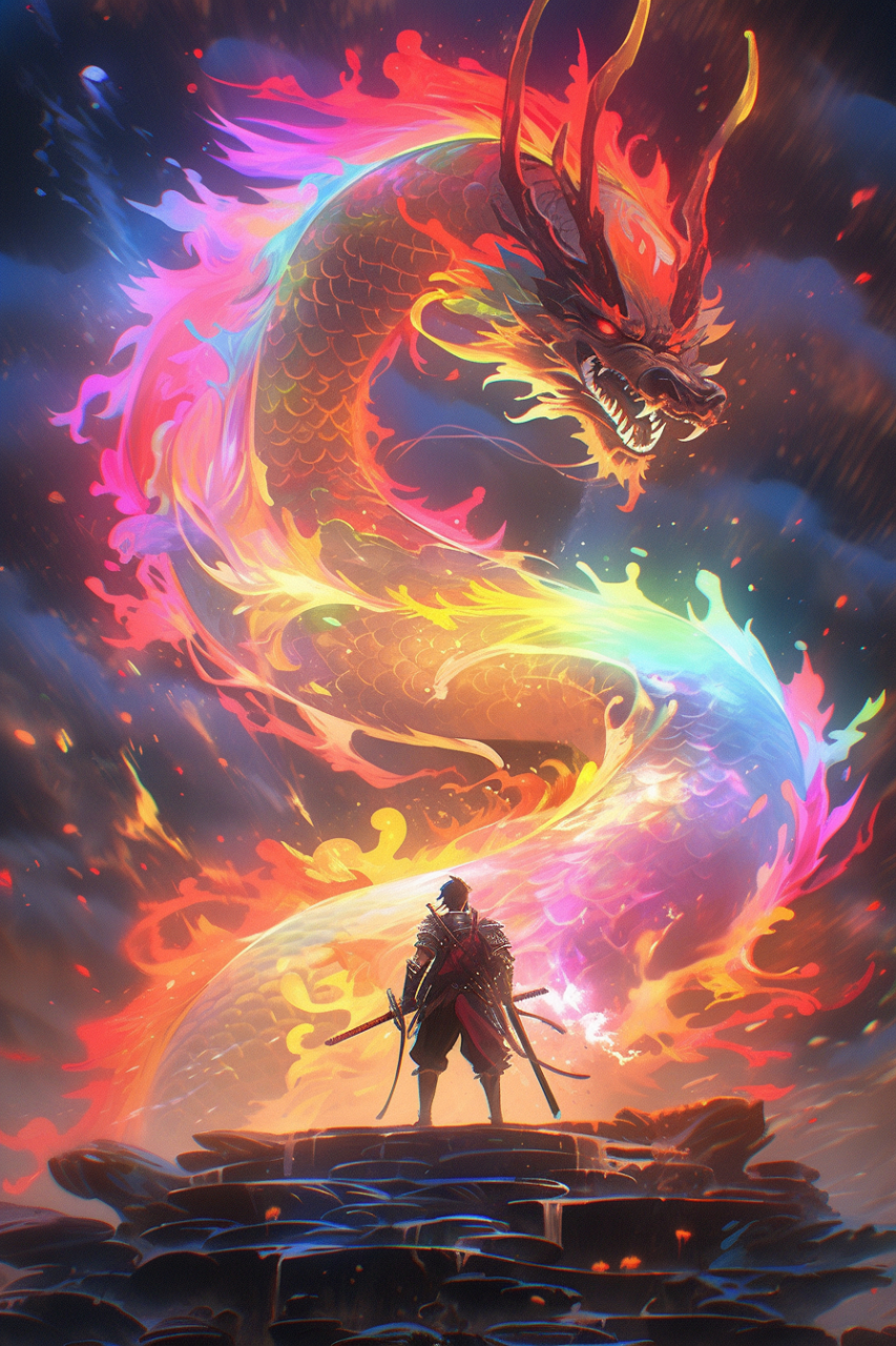 七彩神龙93#ai绘画# #二次元# #壁纸