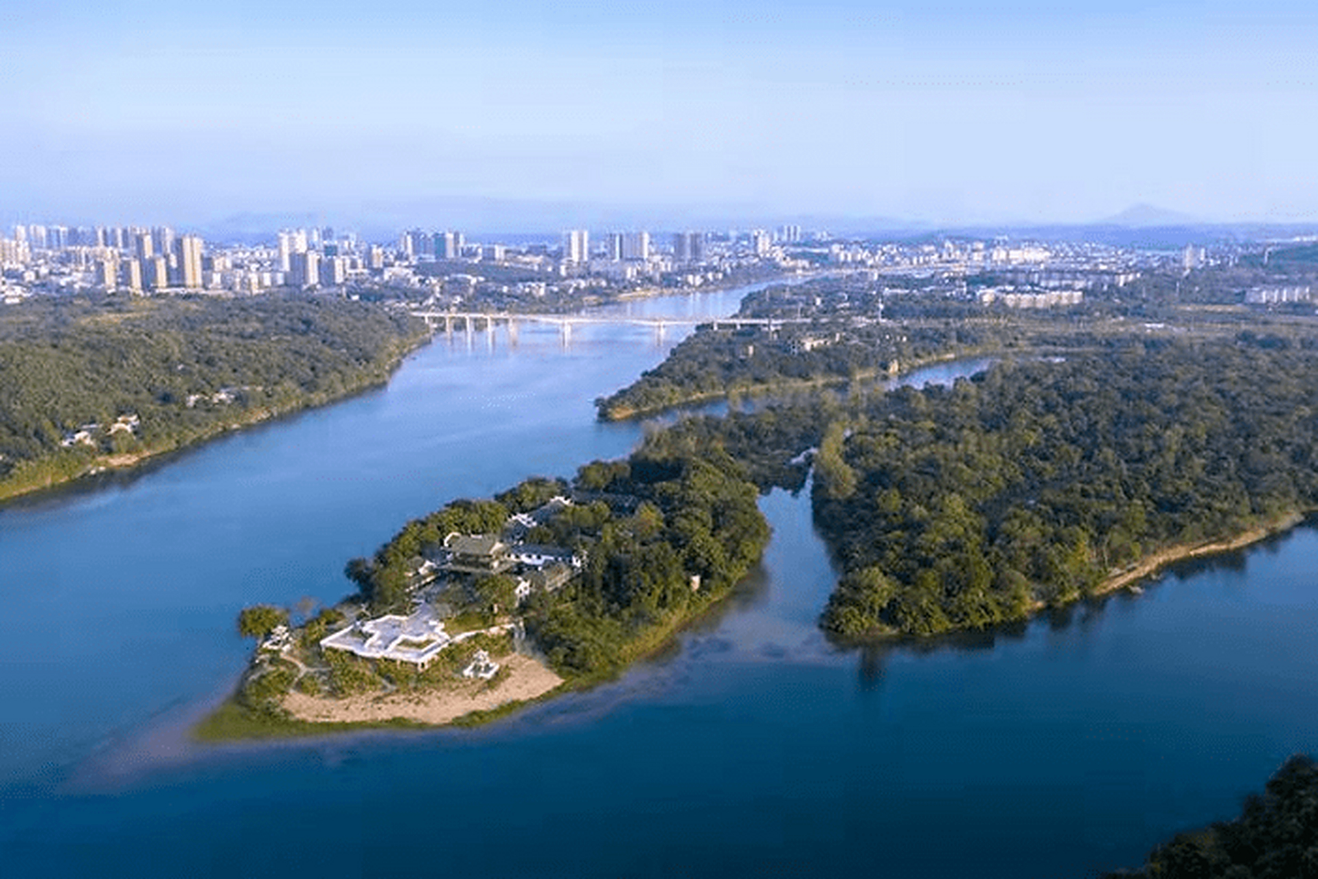 永州八景之萍洲春涨  如果给永州八景排名的话,榜首非萍岛的萍洲春涨