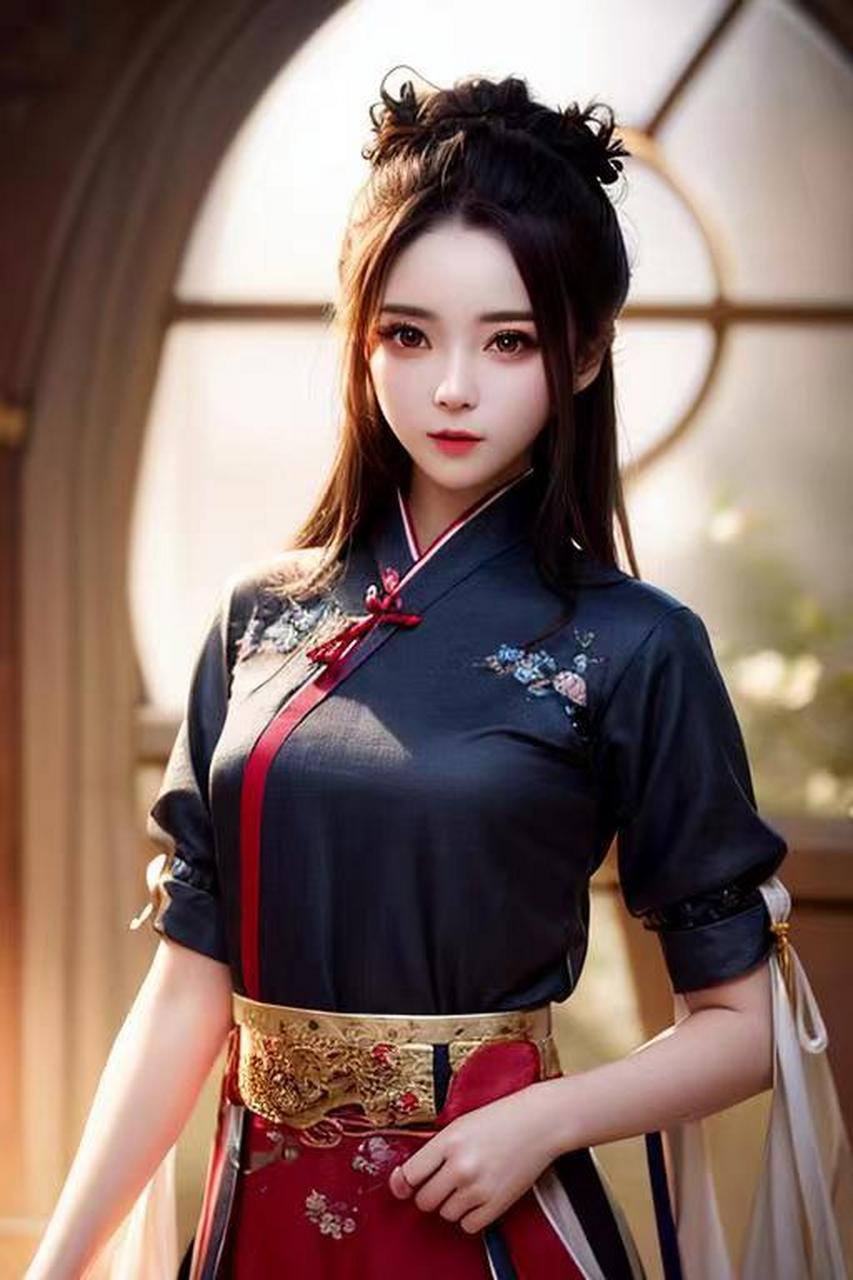 古装美女云熙拥有一张精致的面容,一头柔顺的长发,还有一双明亮的大