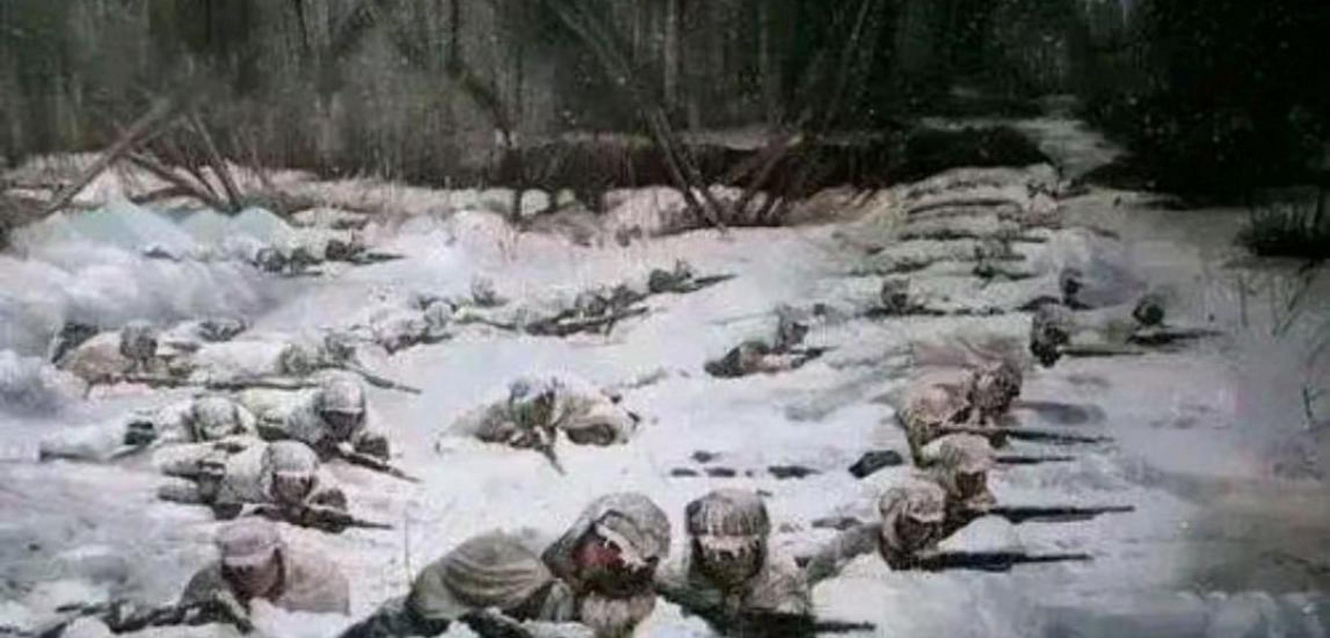 在当时我军志愿者由于赶时间奔赴战场,很多战士没有领到他们的棉服,而