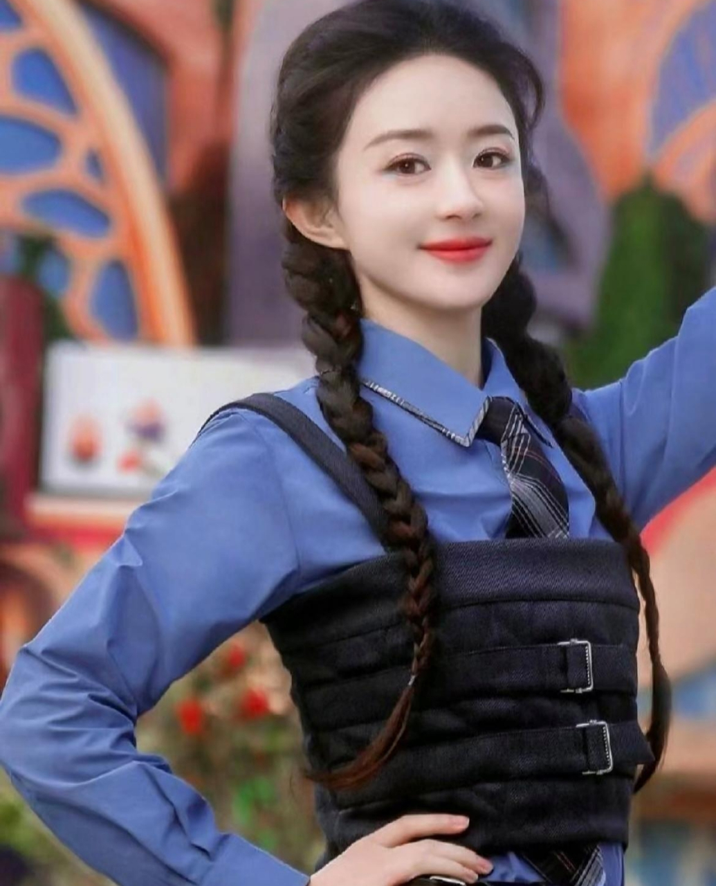 赵丽颖的双麻花辫造型也太好看了,清纯俏皮,温婉甜美,少女感十足!