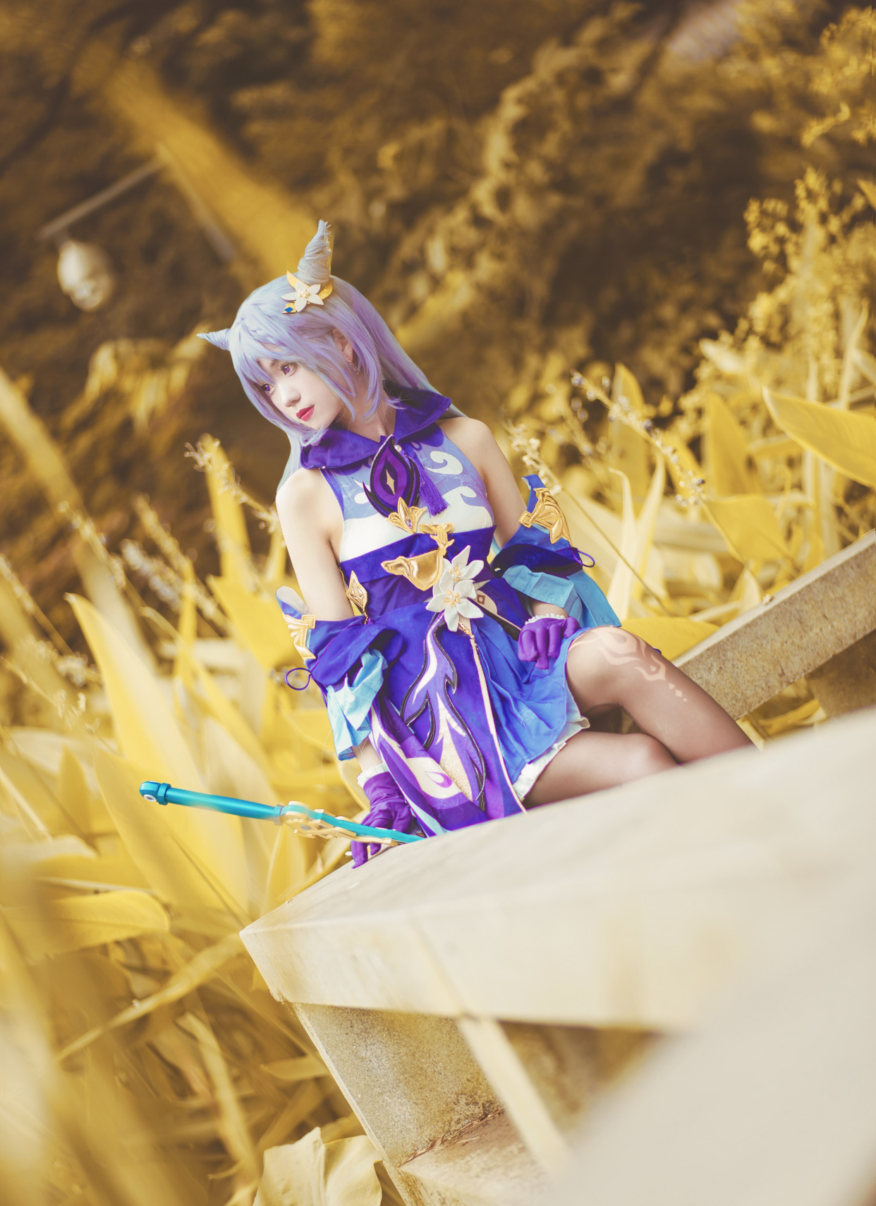 刻晴cos,小姐姐这双"黑丝"大长腿牢牢地吸引住了我的目光