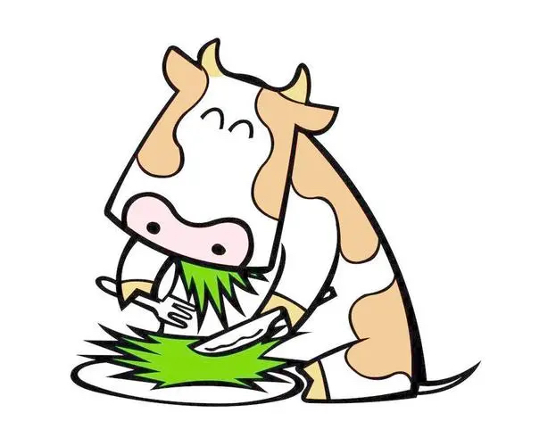 两头牛在一起吃草