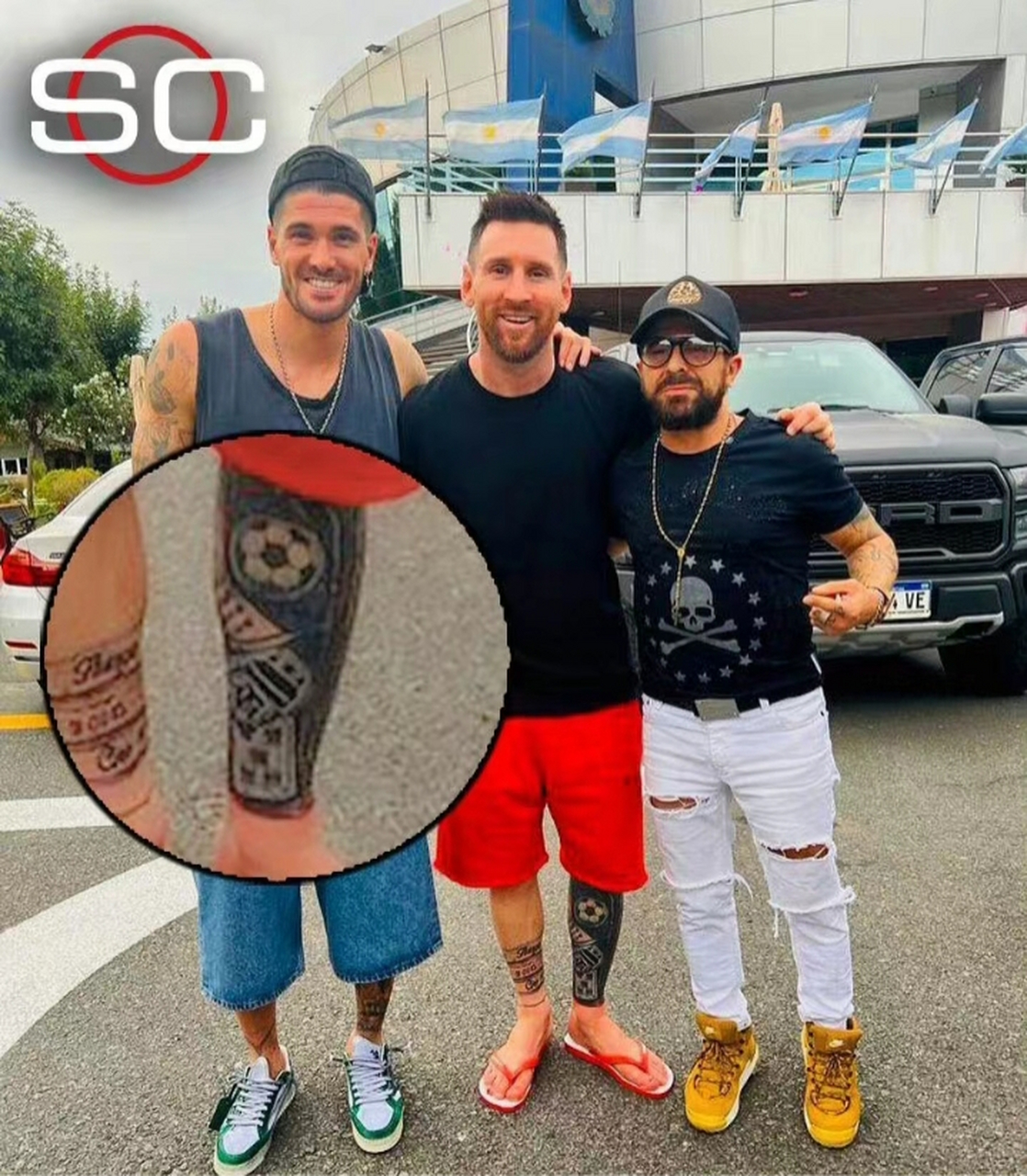 梅西秀新纹身三星阿根廷