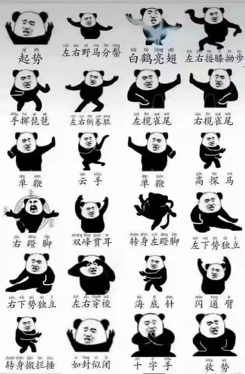 看了这个表情包,感觉完全领悟了太极拳所有招式#娱乐