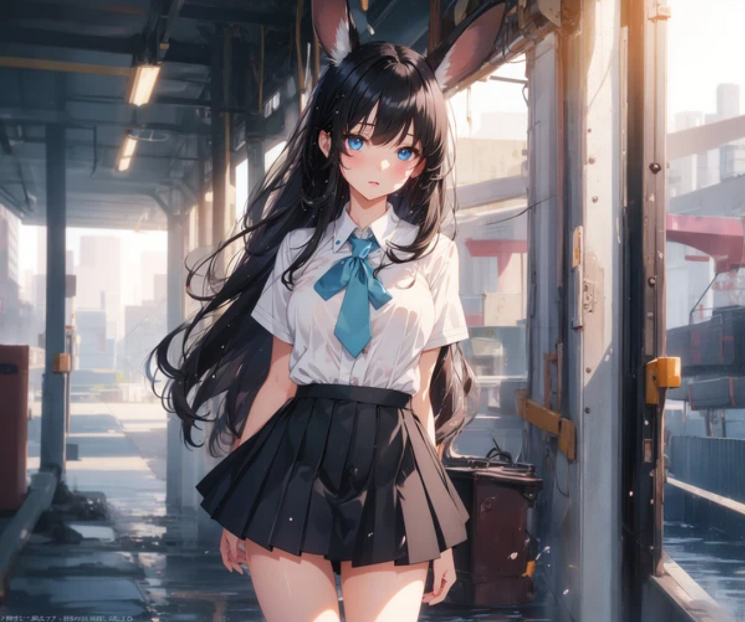 二次元#  兔兔女子高中生