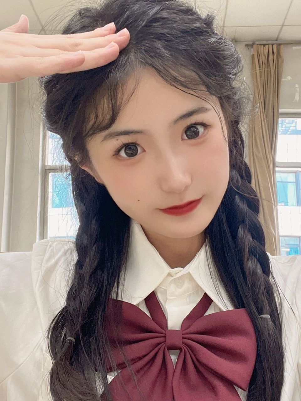 方圆脸毕业照发型!