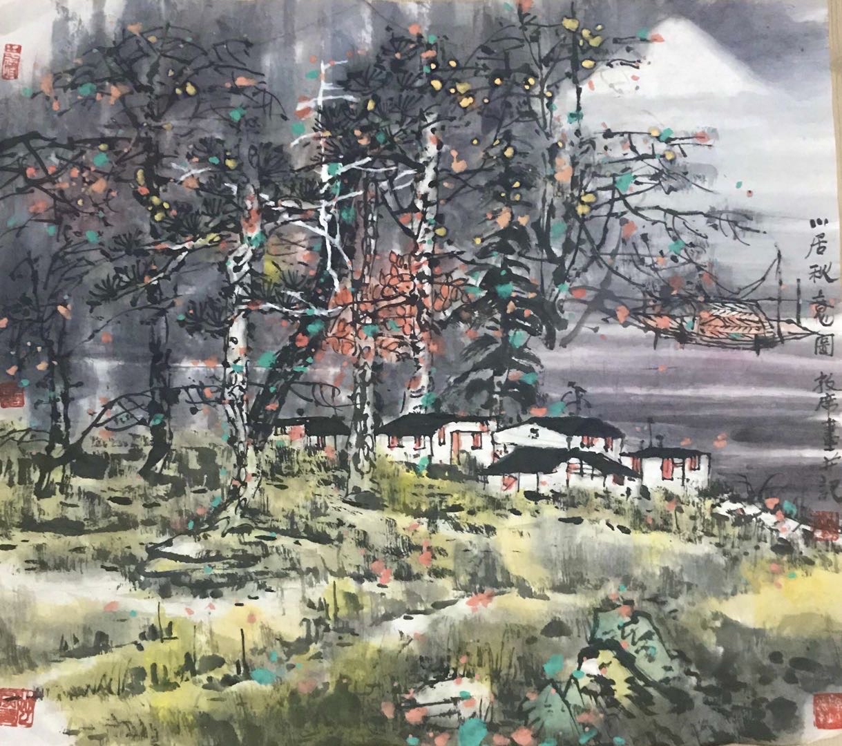 画家林敦席的彩墨山水画中处处体现着诗情,意境高远深邃