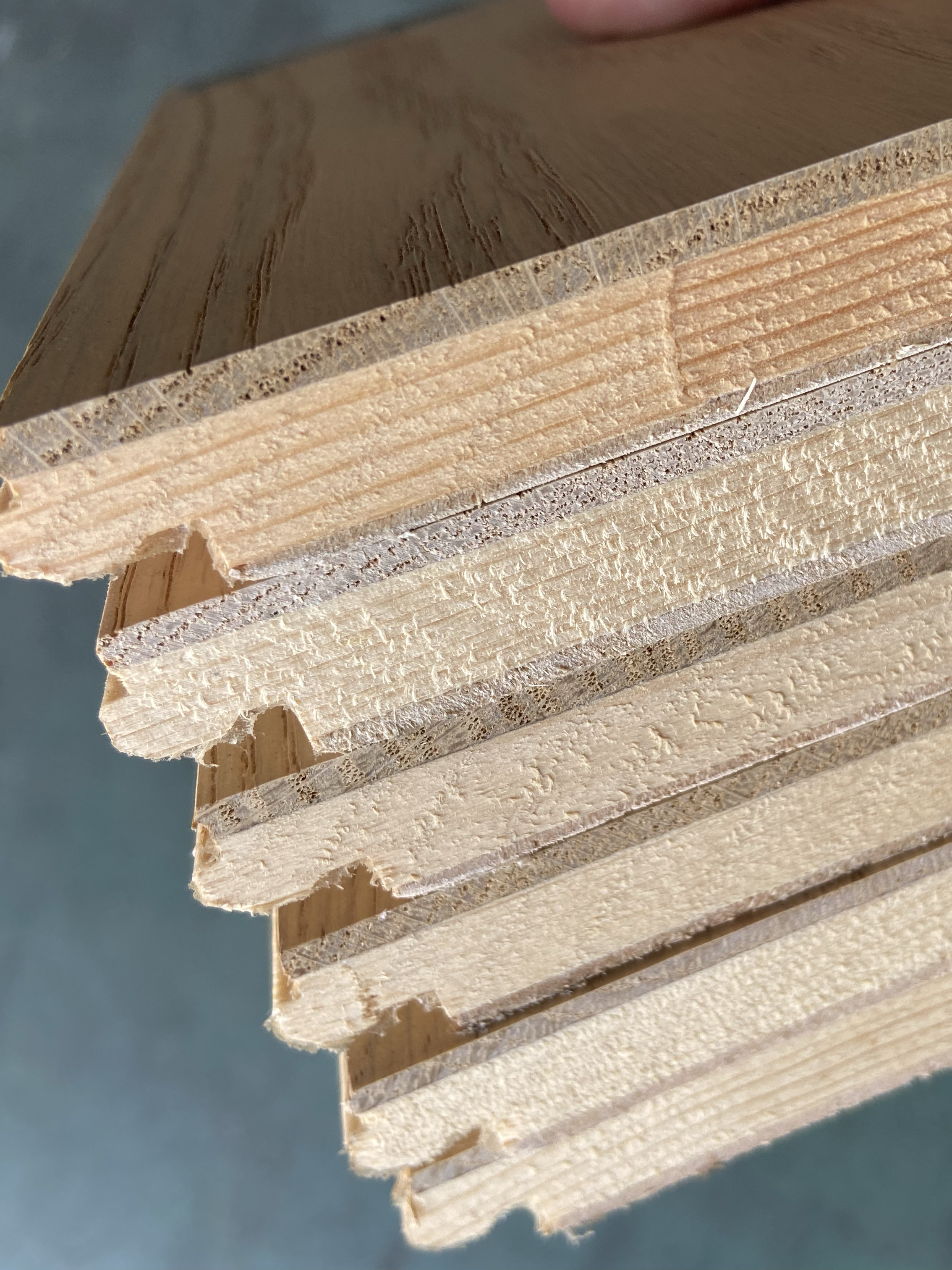 人字拼地板 横切面展示 3.0厚面皮-度小视