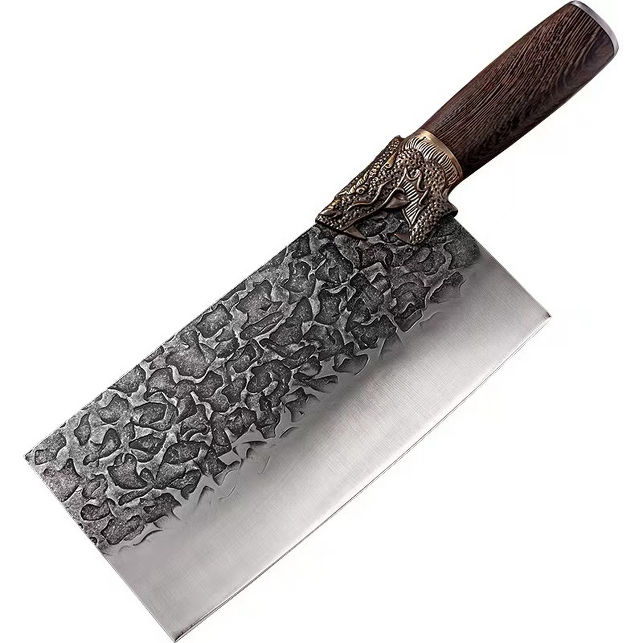 龙头菜刀 龙泉手工锻打龙头菜刀,采用高碳不锈钢材质,仿古手工制作,砍