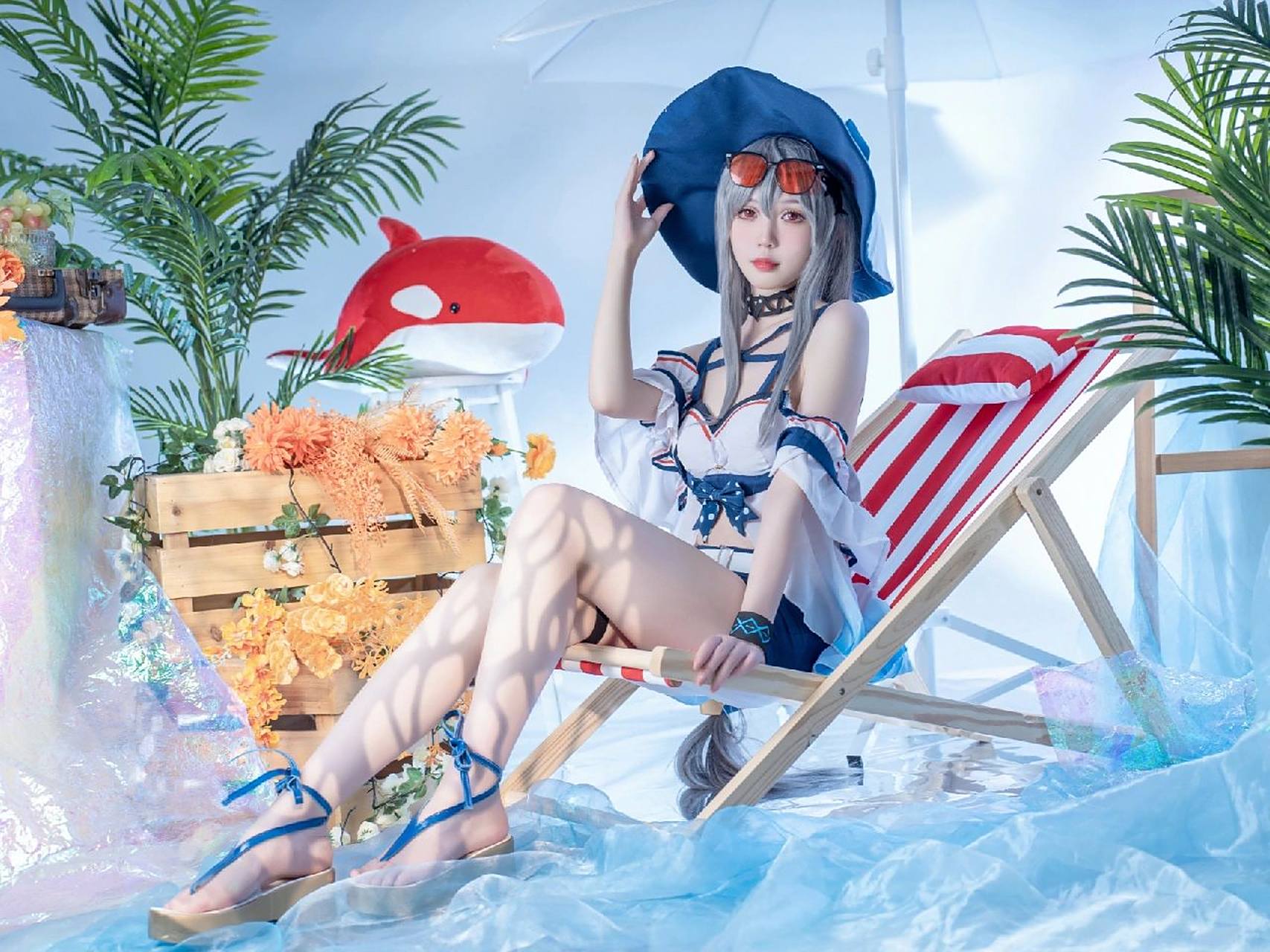 斯卡蒂cos 泳装 | 明日方舟 为阿戈尔人贴心订做的泳衣款式,让海中