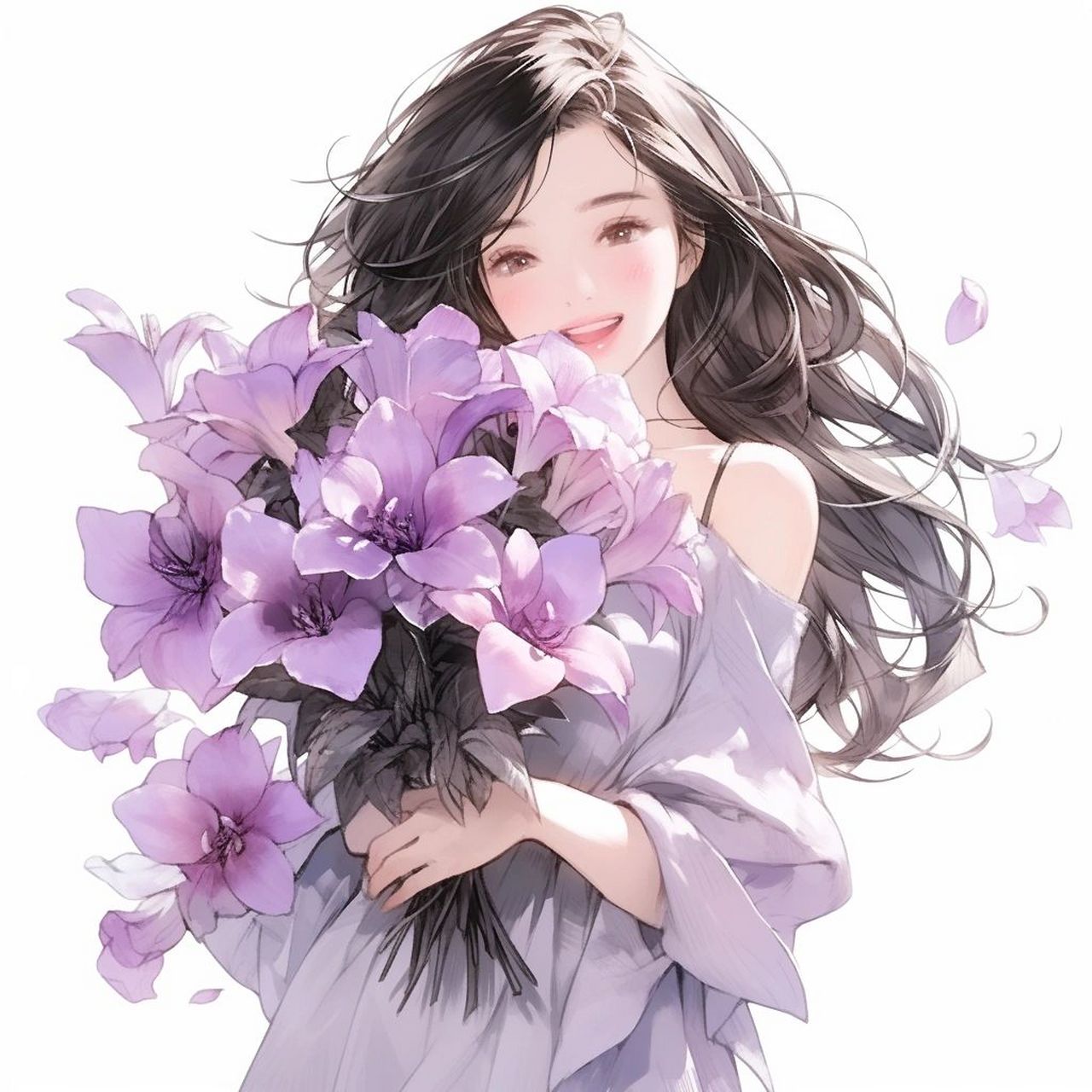 紫色系头像:不是鲜花和礼物才浪漫,晚风很温柔,奶茶很香甜,天空很浪漫