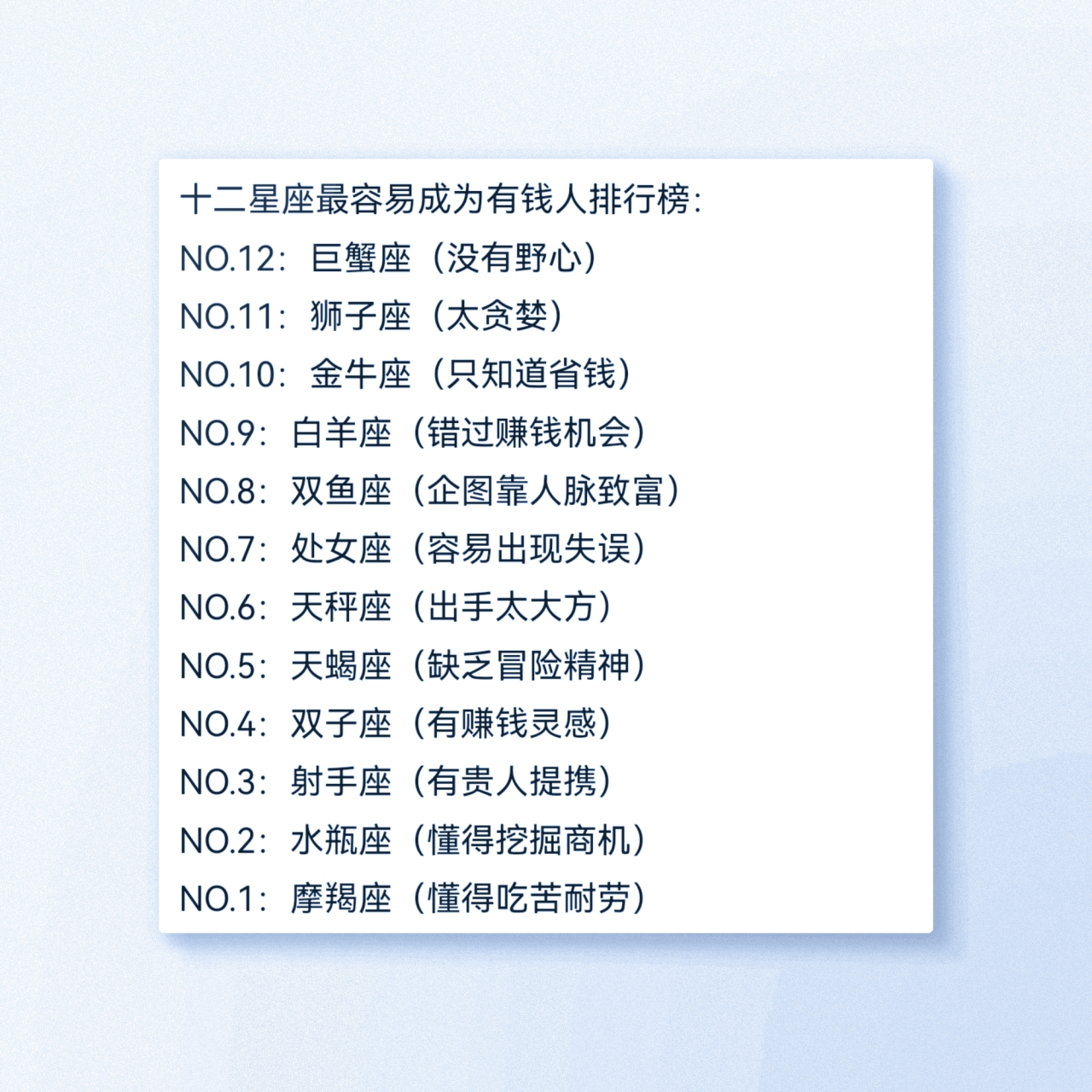 【12星座"最容易成为有钱人"排行榜】
