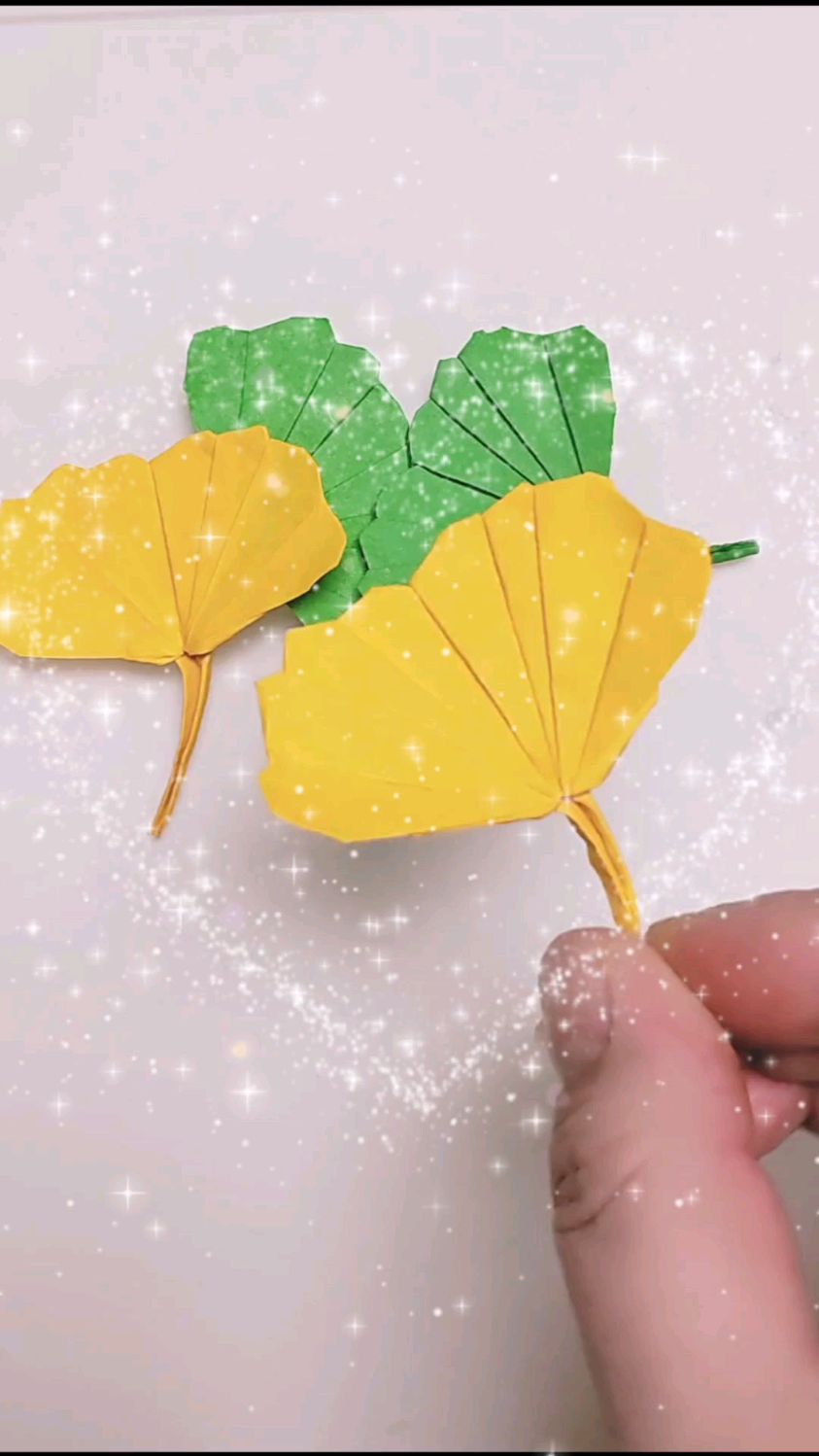 折纸银杏叶,原来银杏叶也能折,快学起来吧-度小视