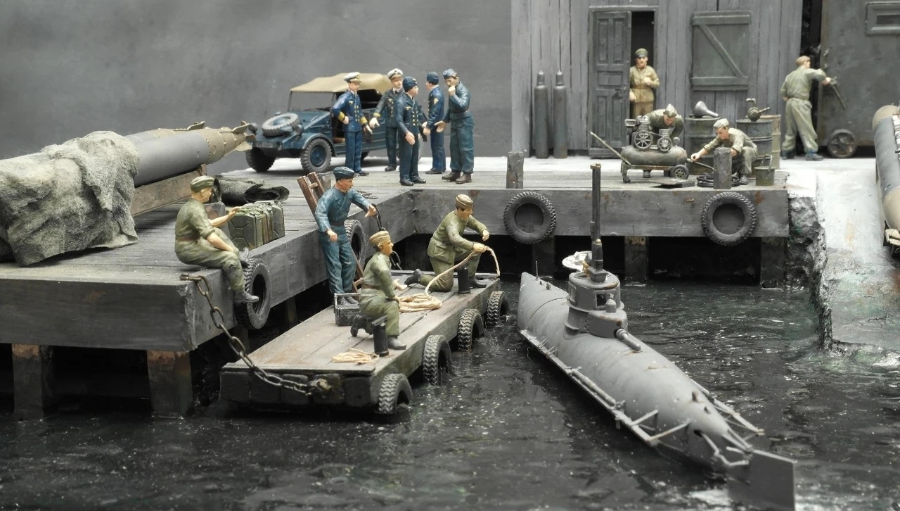 模型欣赏:德国海军 袖珍潜艇基地场景模型