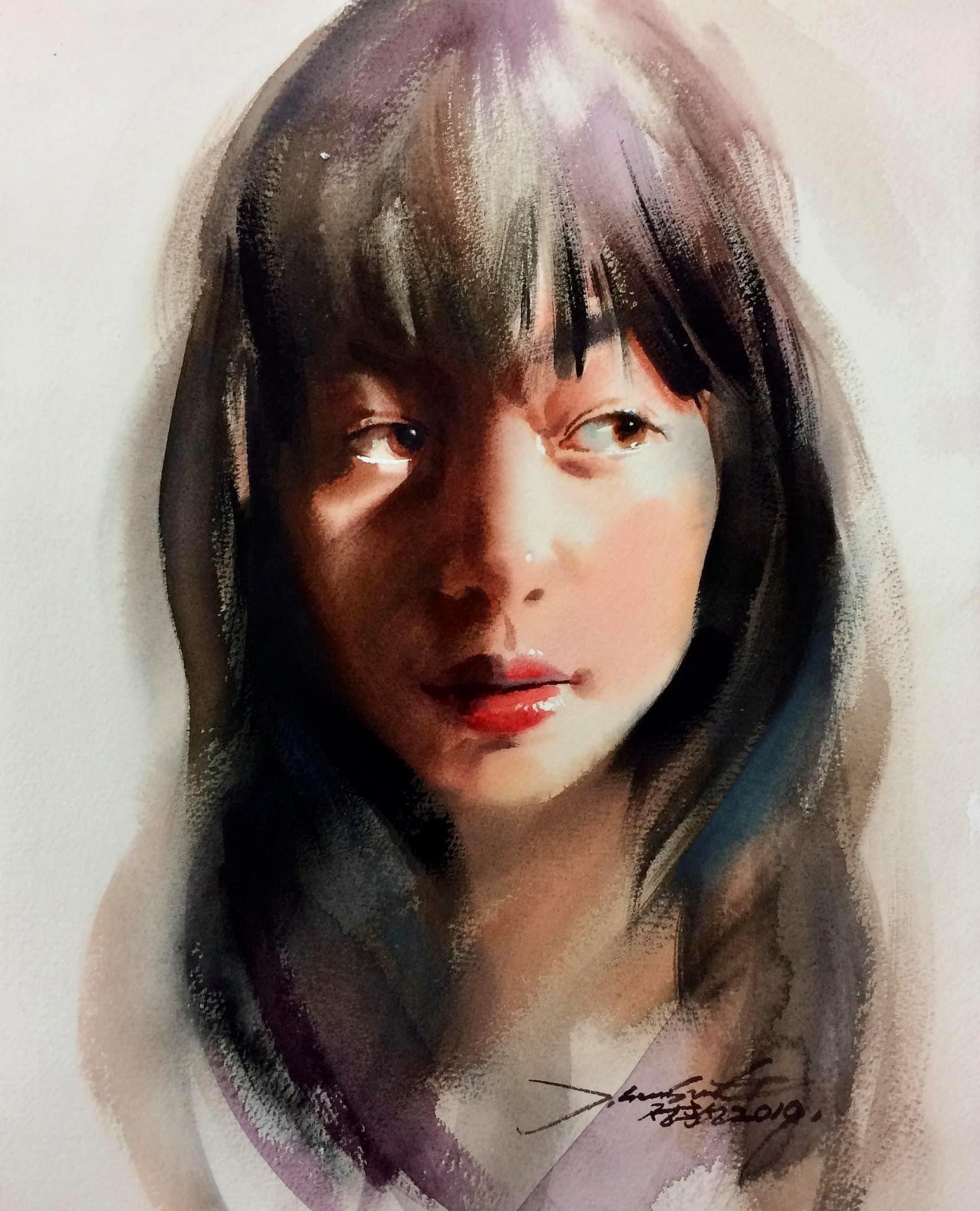 水彩人物欣赏丨光影下生动再现了鲜明的人物性格