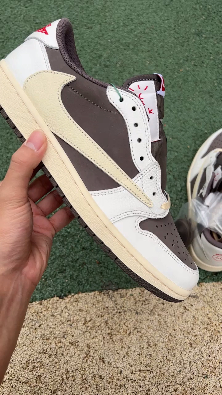 aj1白棕色低帮倒钩细节鉴赏