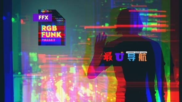 RGB色彩分离赛博朋克摇滚故障干扰视觉效果