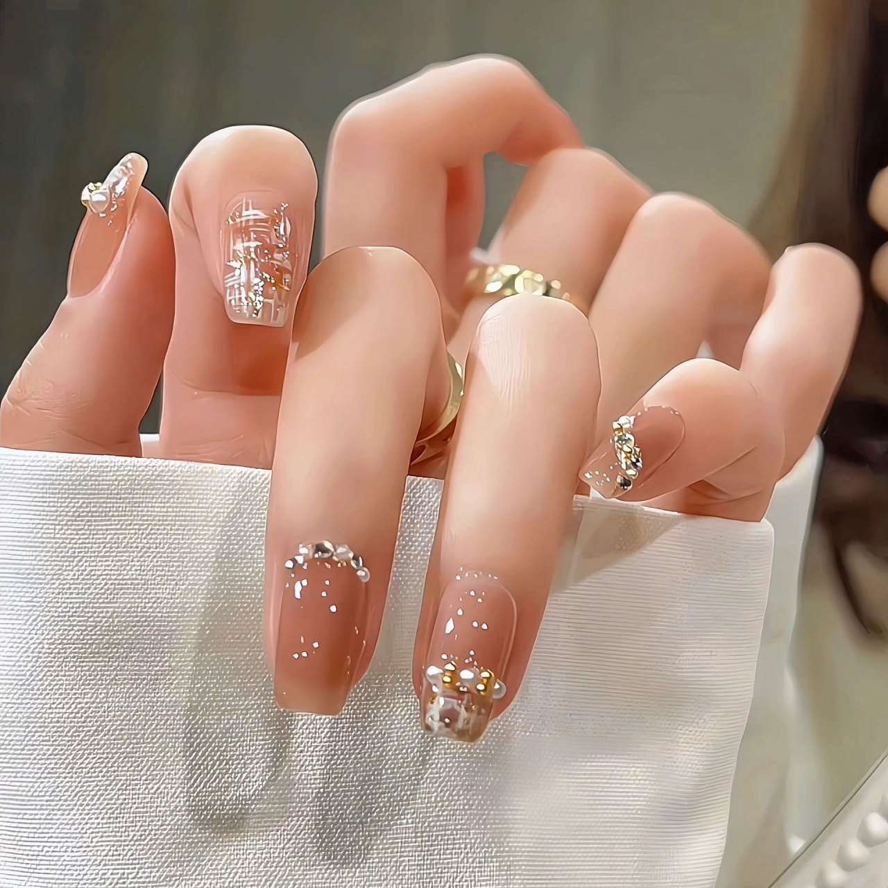 夏日美甲 冰透裸粉色美甲 温柔又自带仙气 #ai潮流种草季