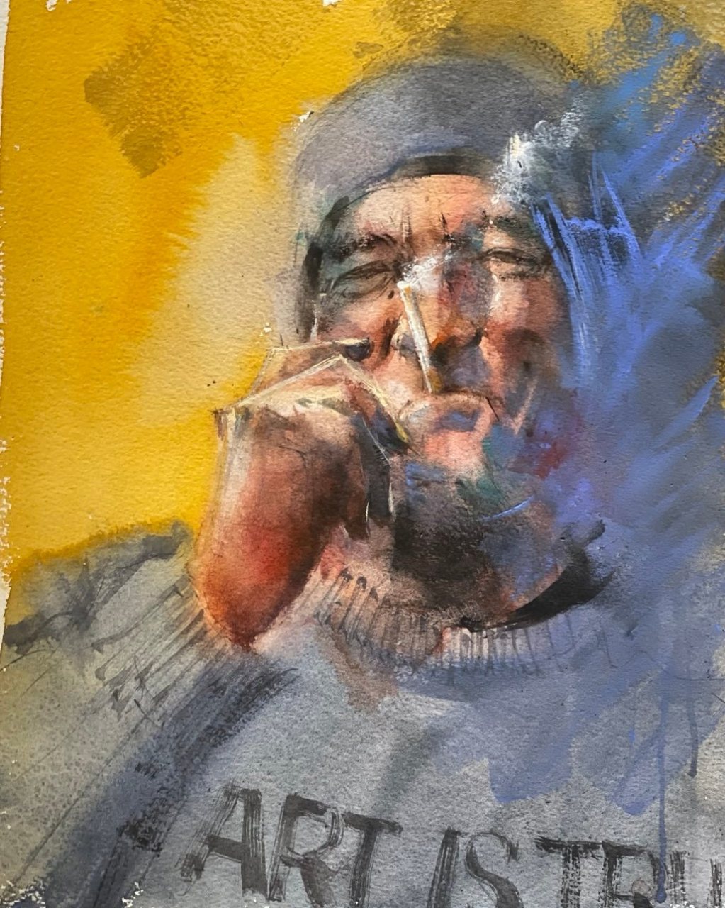 大师阿尔瓦罗的水彩人物~ 676767 #插画