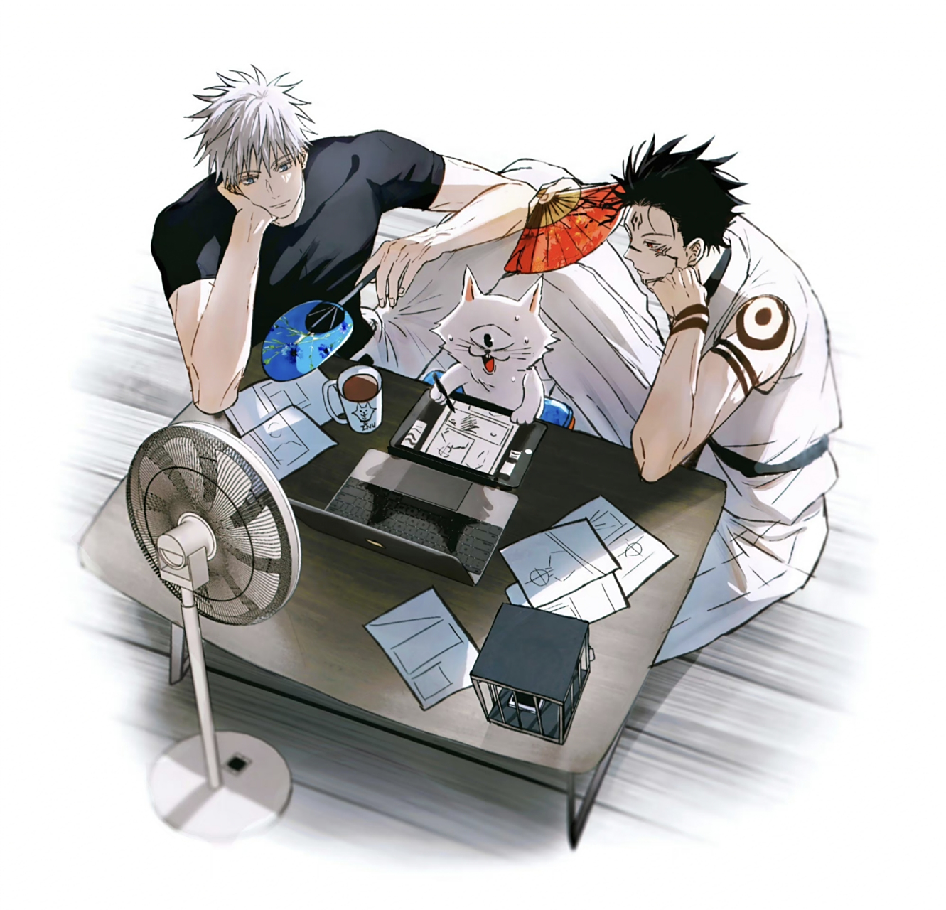 咒术回战# 独眼猫,我看你画的很开心啊  【twi.