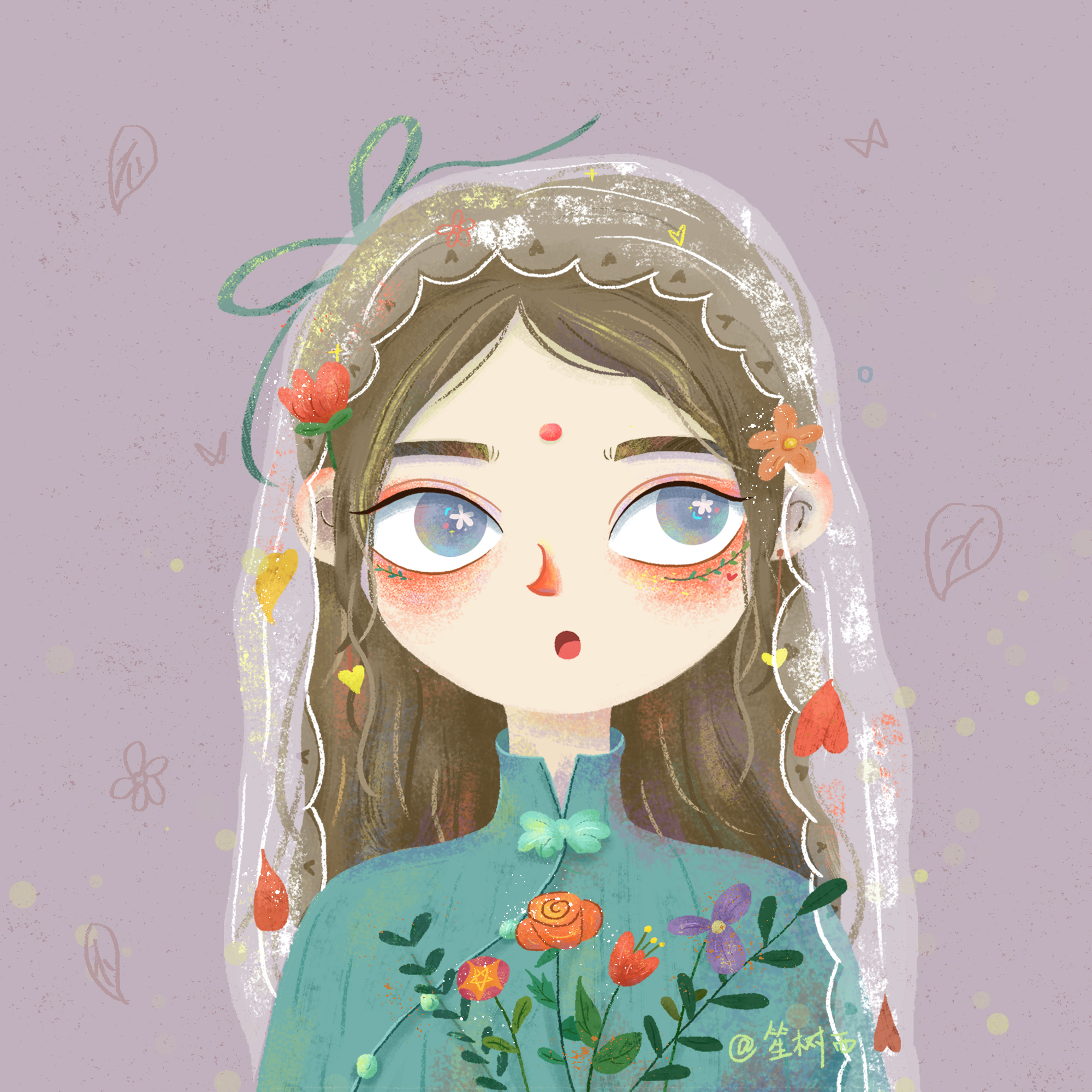 小清新可爱卡通插画女生头像