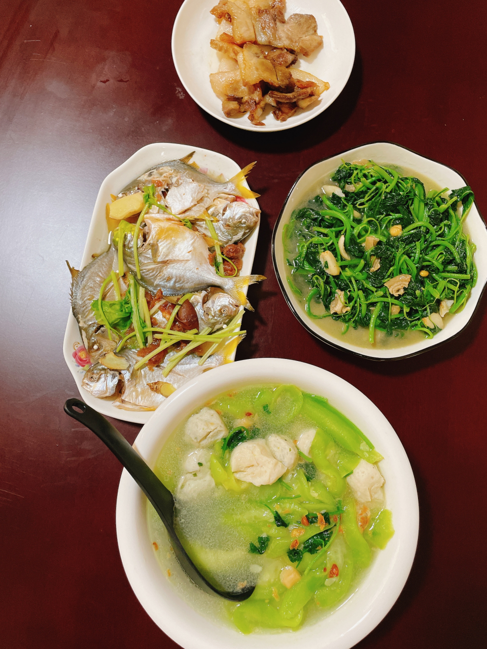 潮汕家常菜 酸梅蒸小仓鱼 清炒苋菜 家常做法简单美味