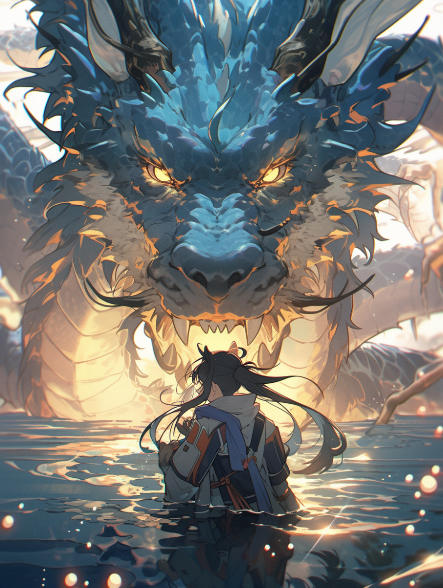 ai生成巨龙和女孩的漫画(一)