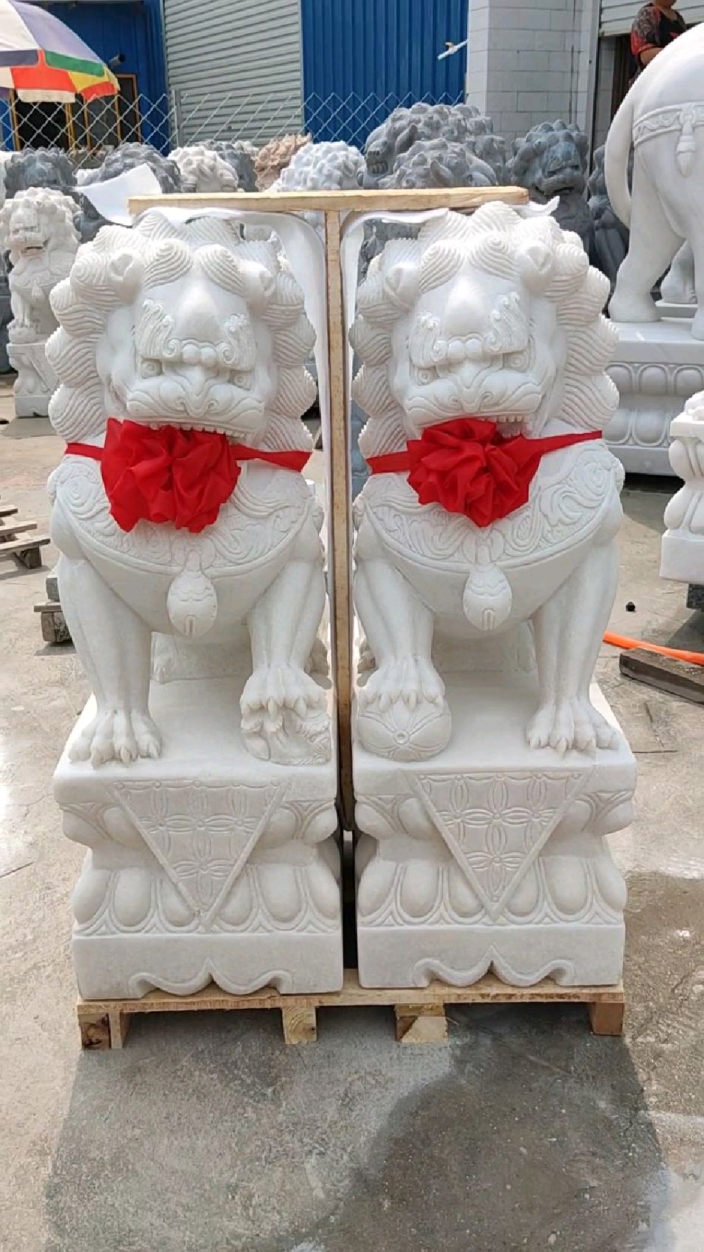 汉白玉狮子,公司门口摆件