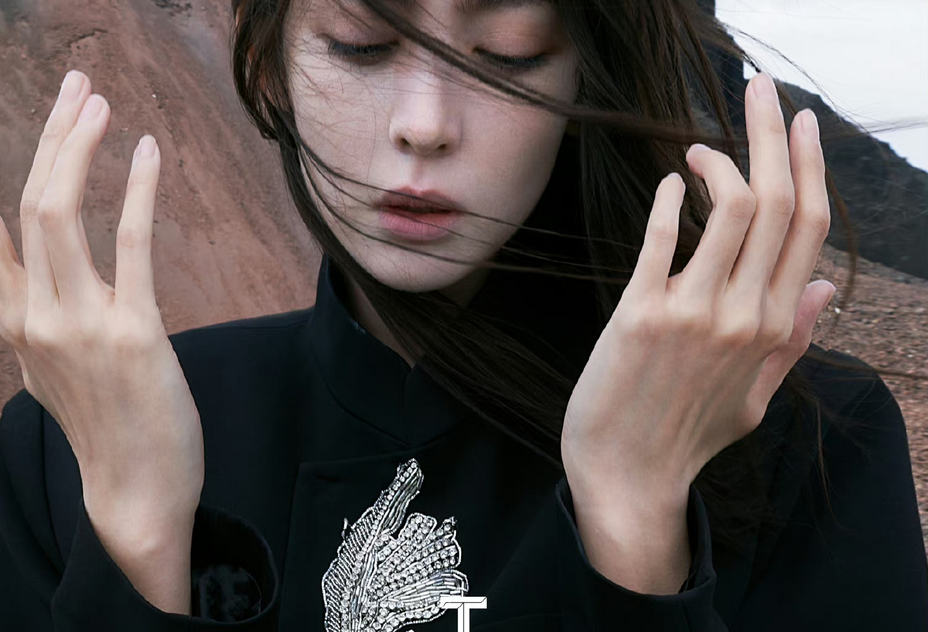 修长,纤细的白净手指#古力娜扎