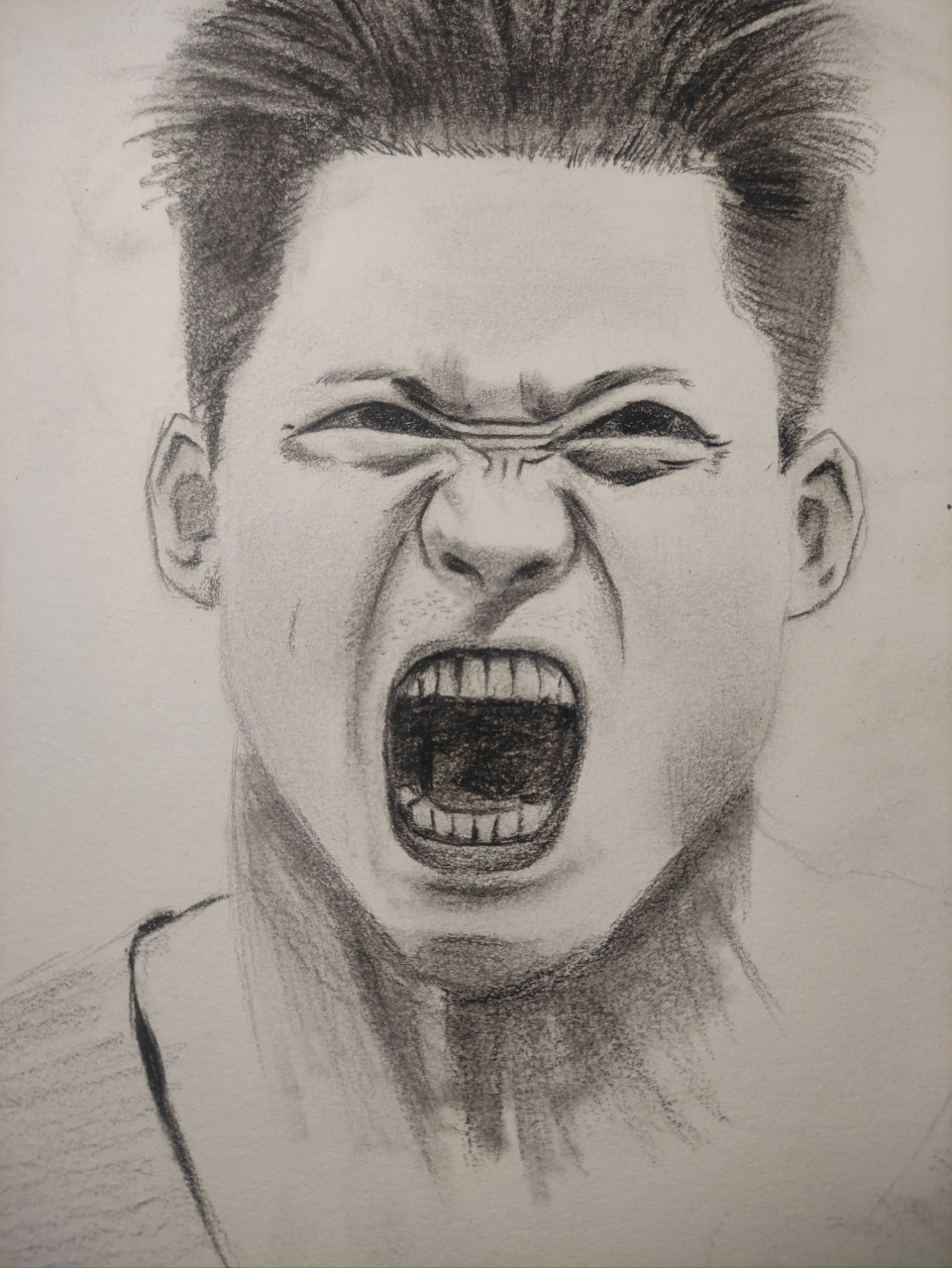 业余爱好的苏炳添肖像素描速写