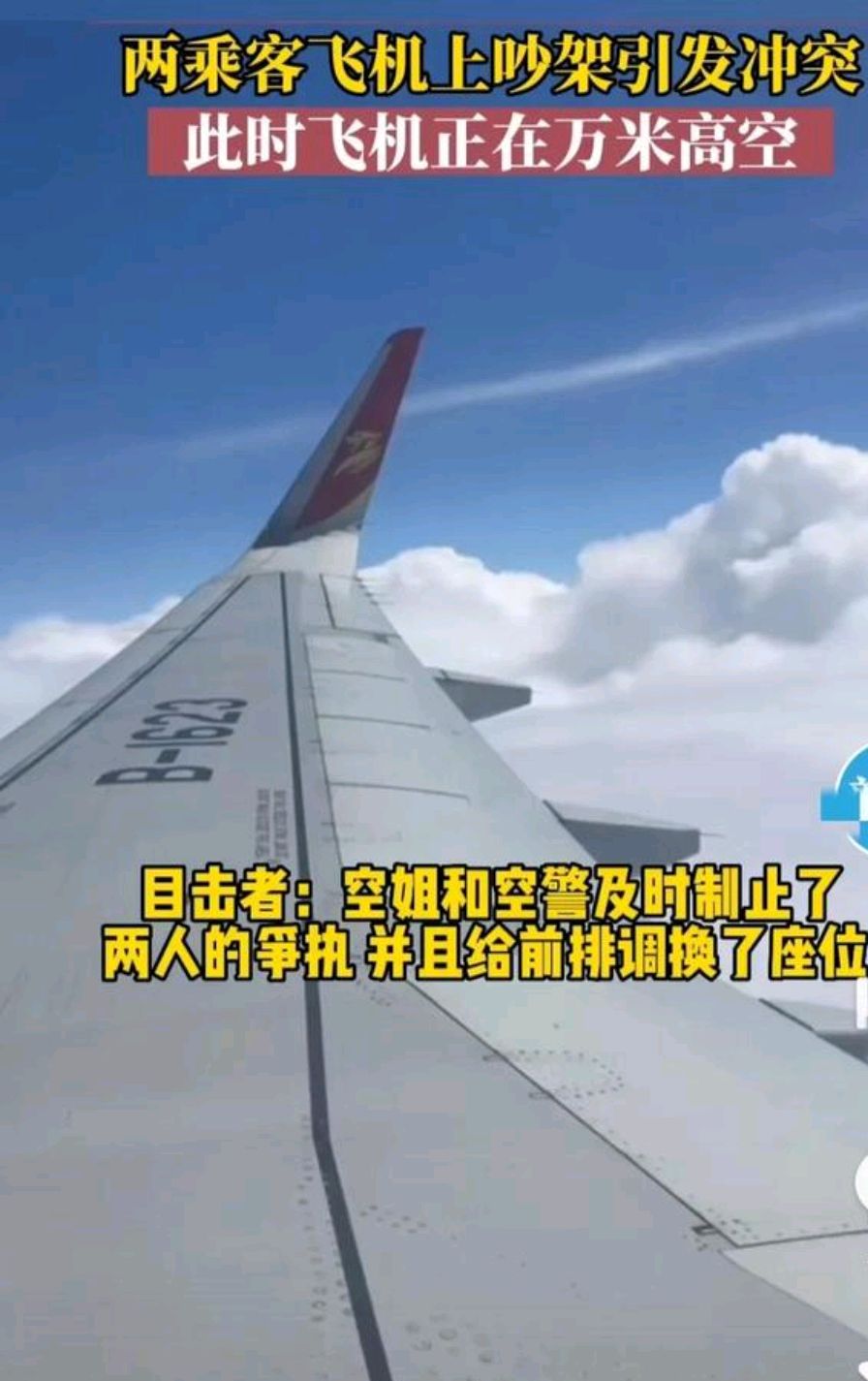 兩乘客在萬米高空飛機中打架,真是孫悟空翻跟頭,打到天上去了