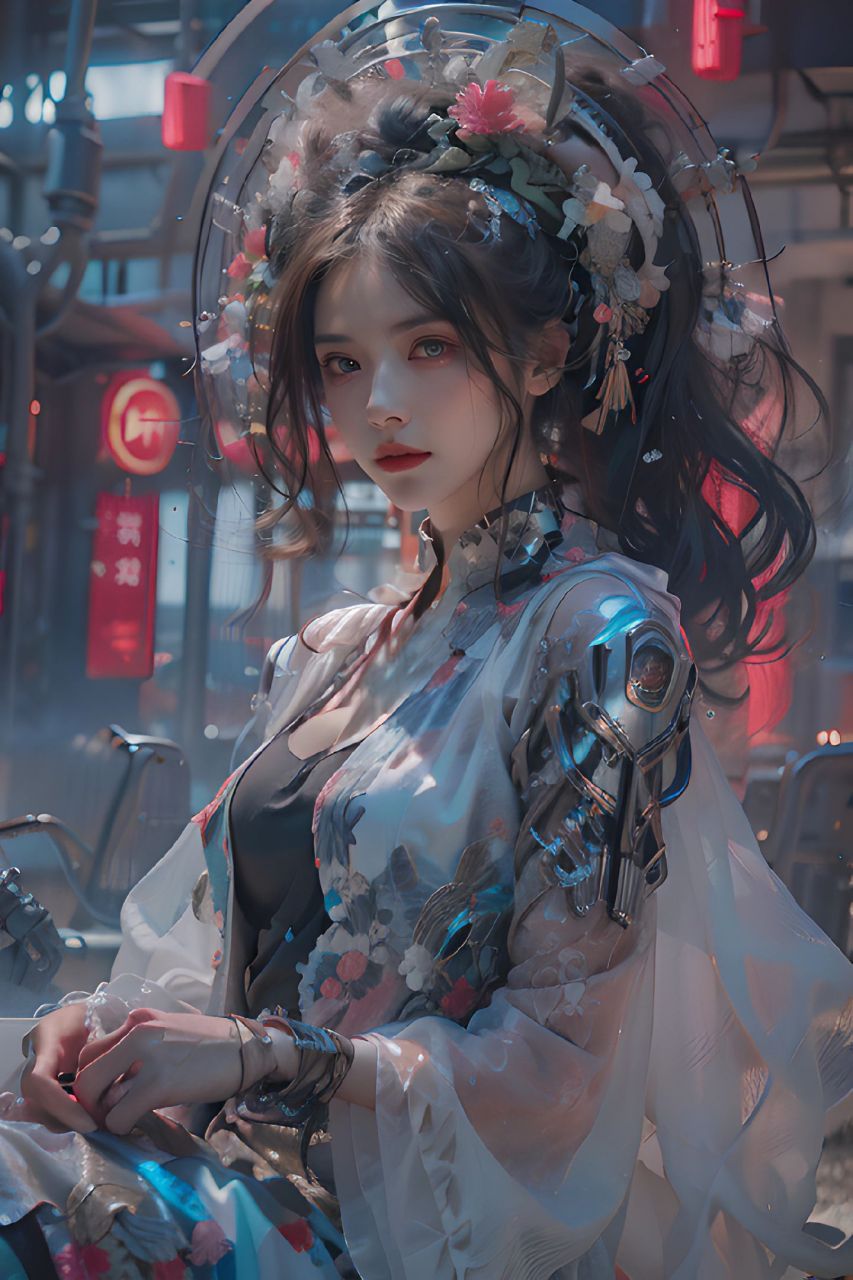 当国风与赛博朋克风相结合 #国风##赛博朋克# #美女