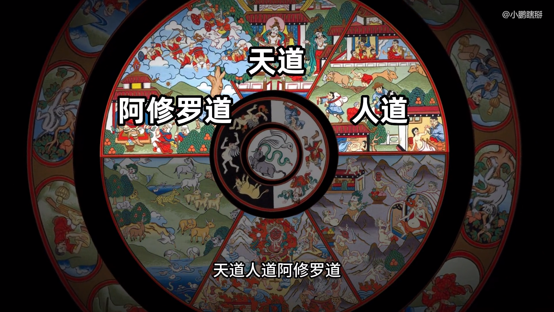 佛教一张六道轮回图,讲述了三世因果,生从何处来,死往何处去