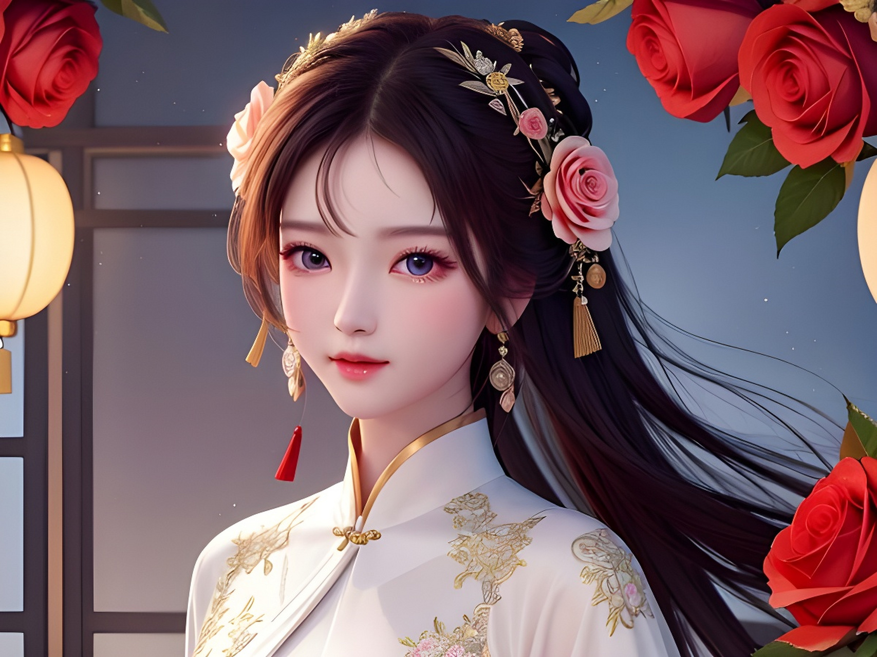 「玫瑰与少女」[比心][比心] #超潜力新人创作营#  #二次元美图#  #ai