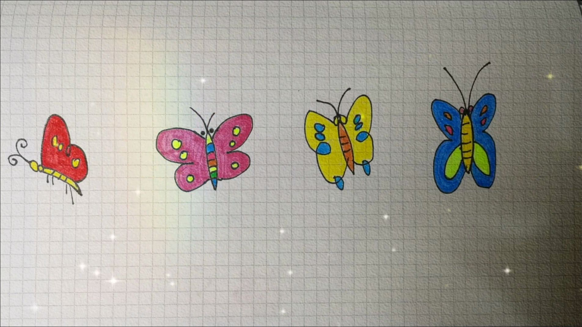 益智趣味简笔画 用数字3 画蝴蝶 手抄报黑板报日记手账必备素材